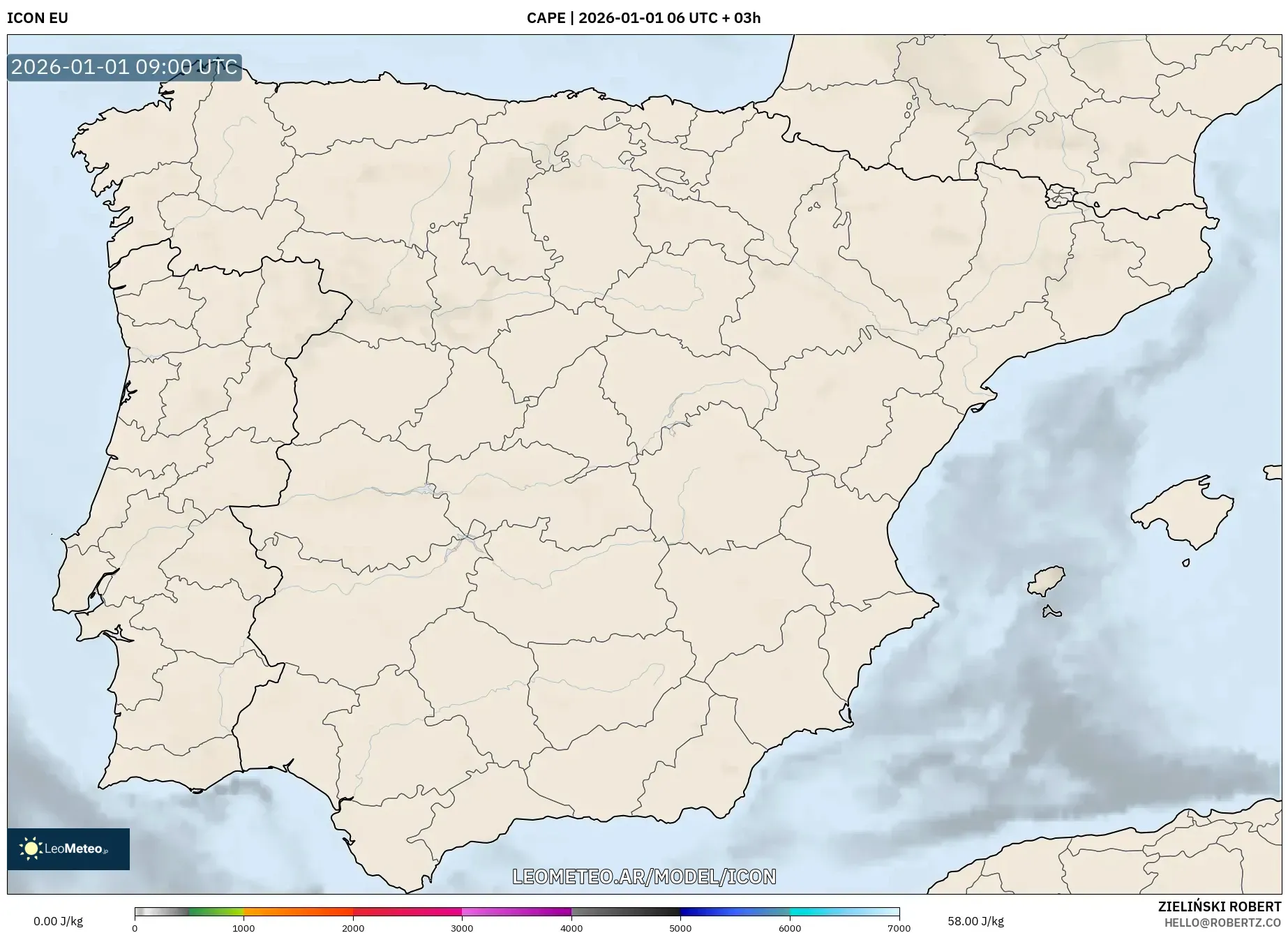 ICON model - España, CAPE