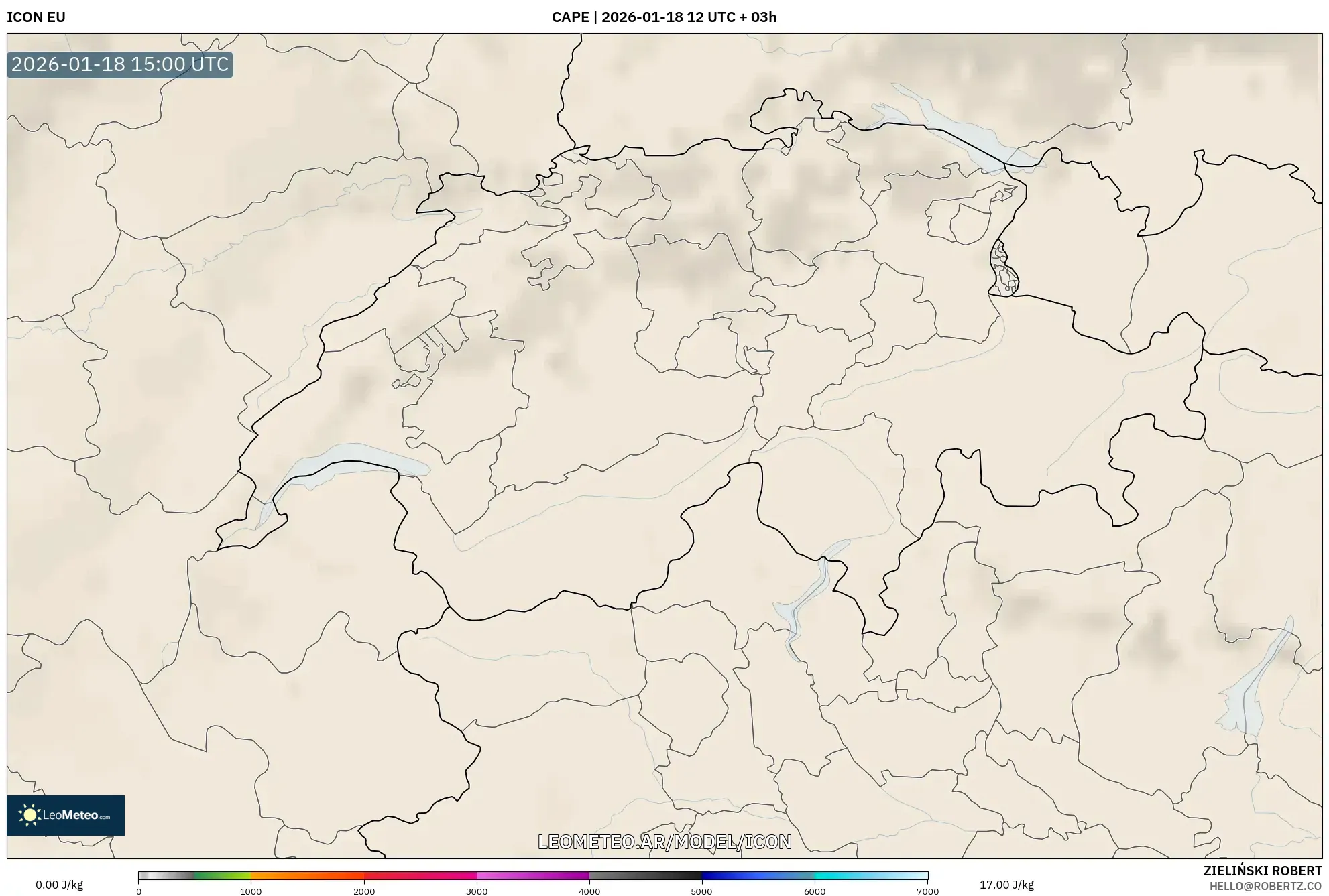 ICON model - Suiza, CAPE