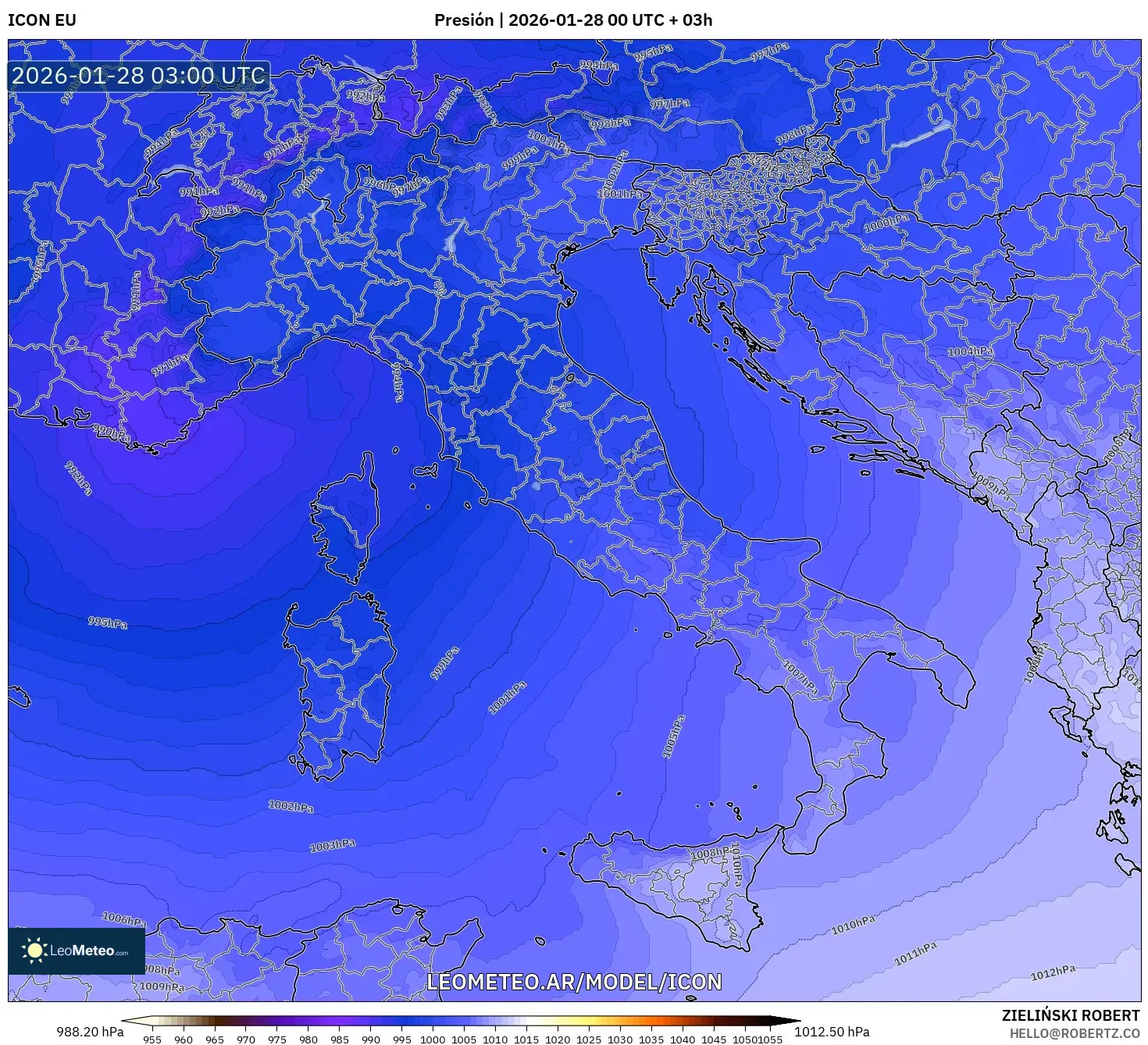 ICON model - Italia, Presión