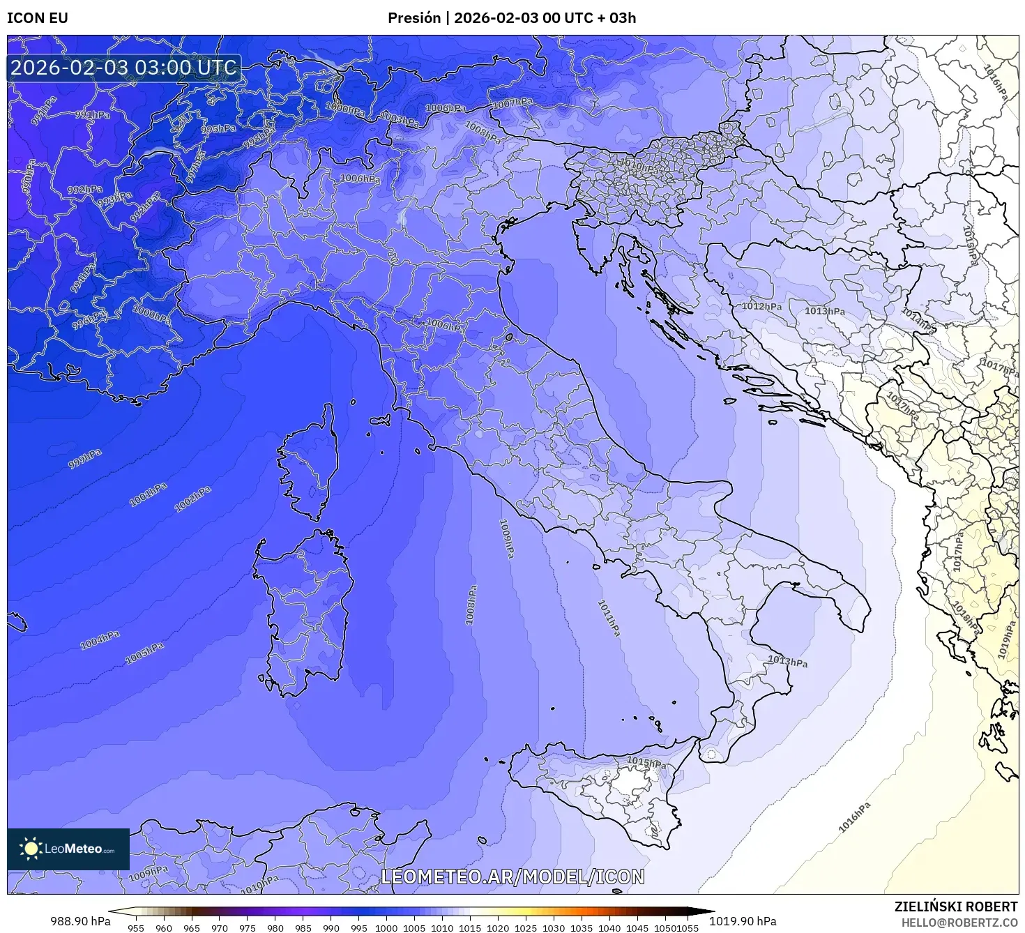 ICON model - Italia, Presión