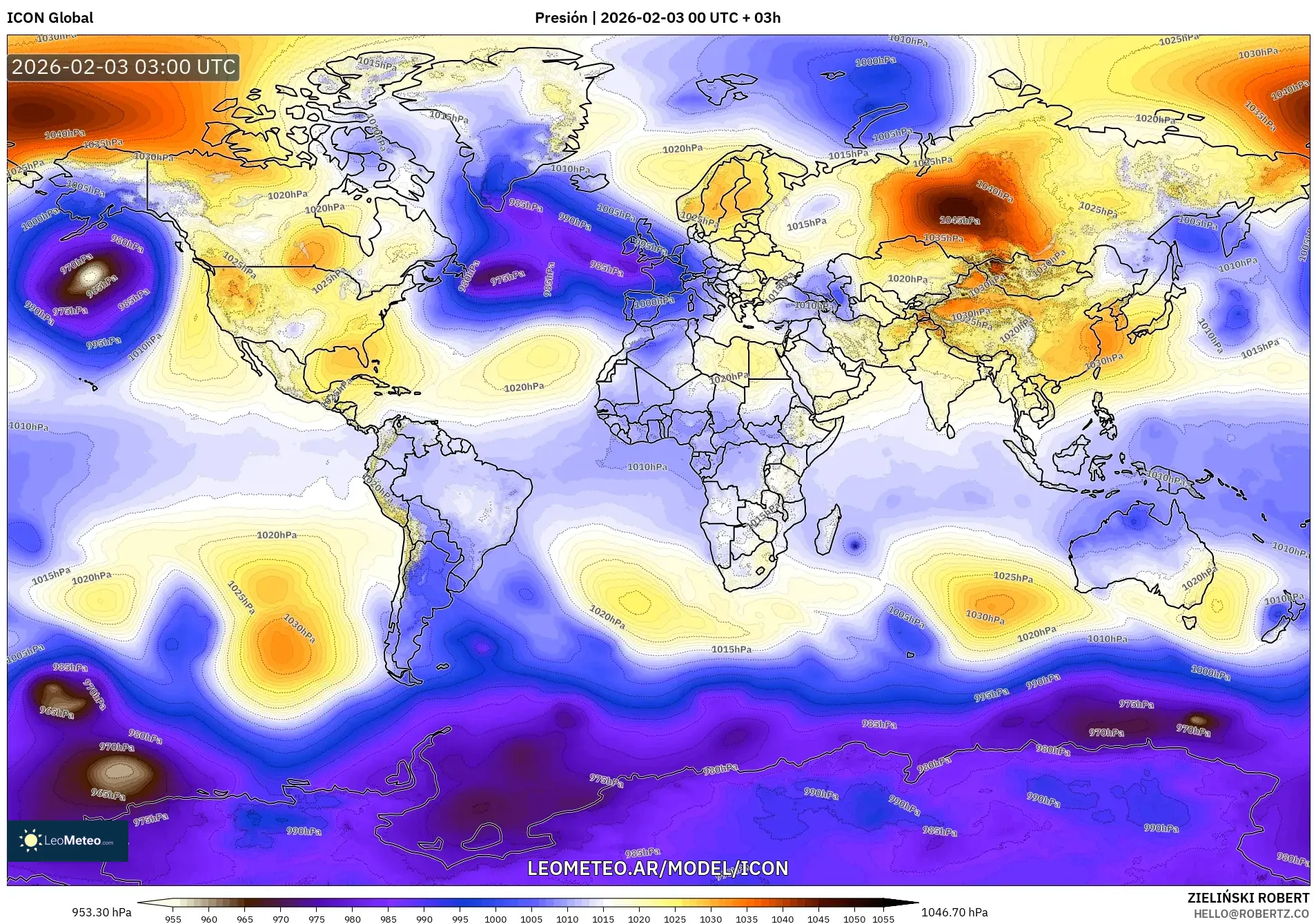 ICON model - Mundo, Presión