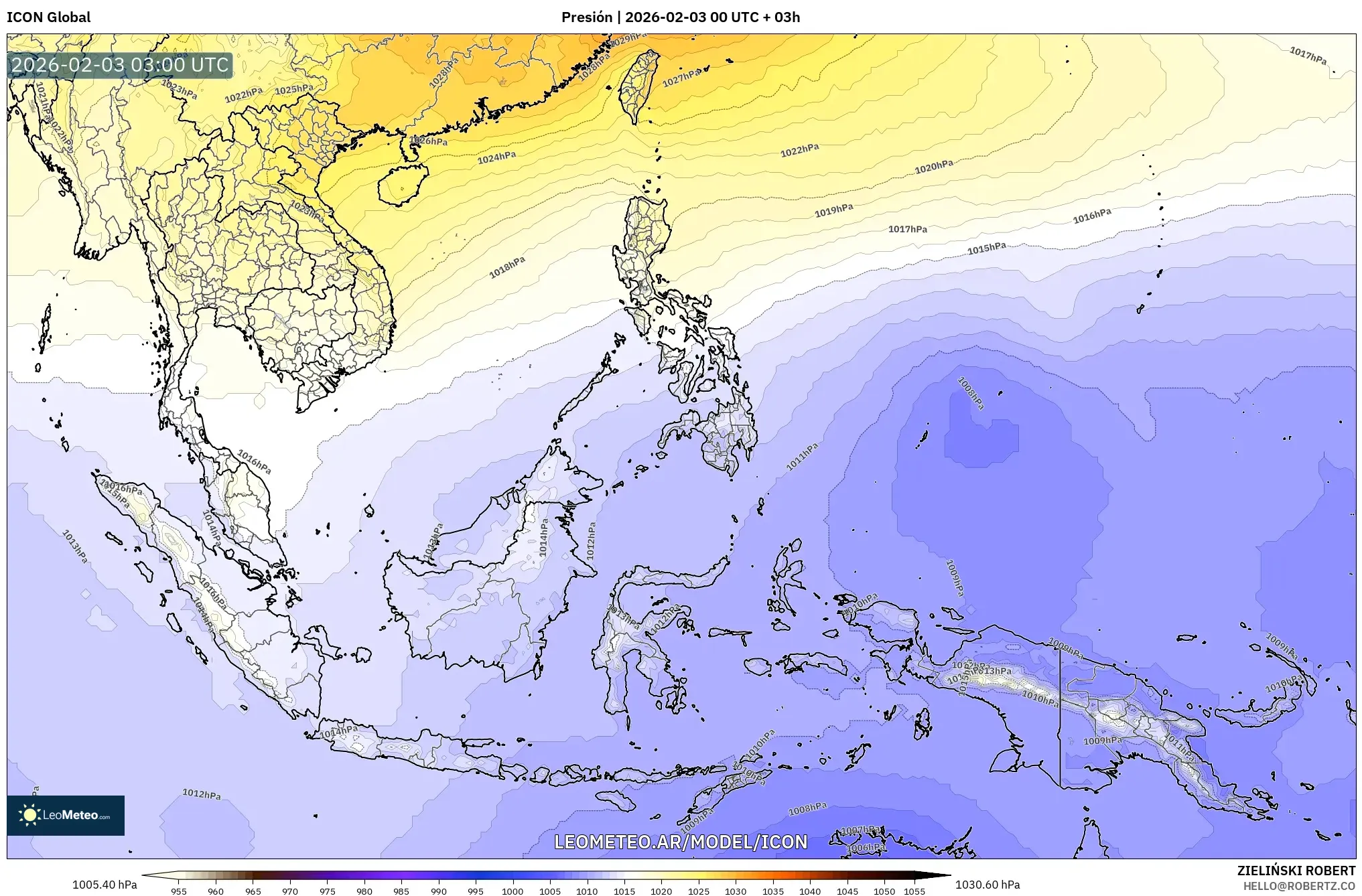 ICON model - Sudeste Asiático, Presión
