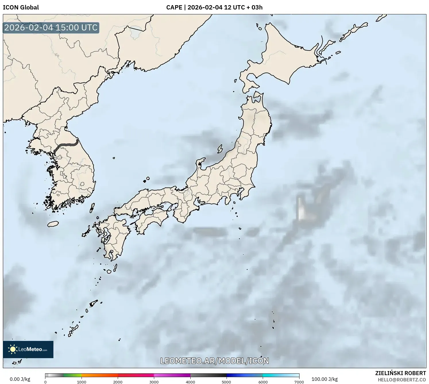 ICON model - Japón, CAPE