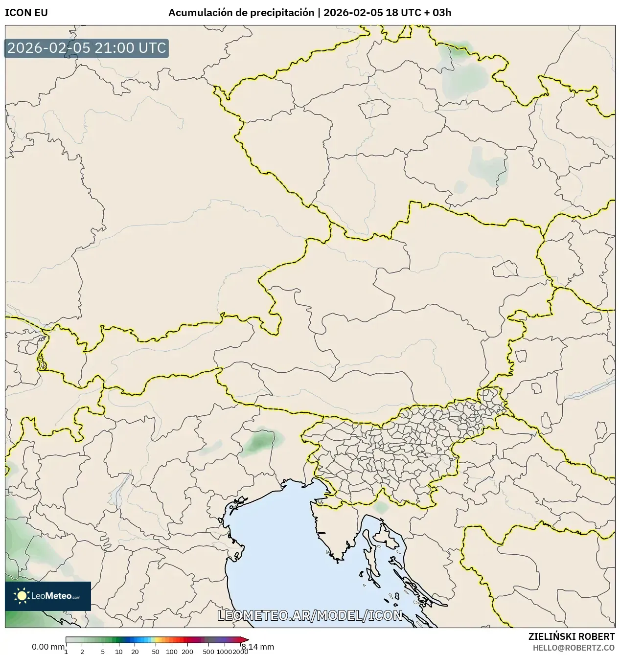 ICON model - Austria, Acumulación de precipitación