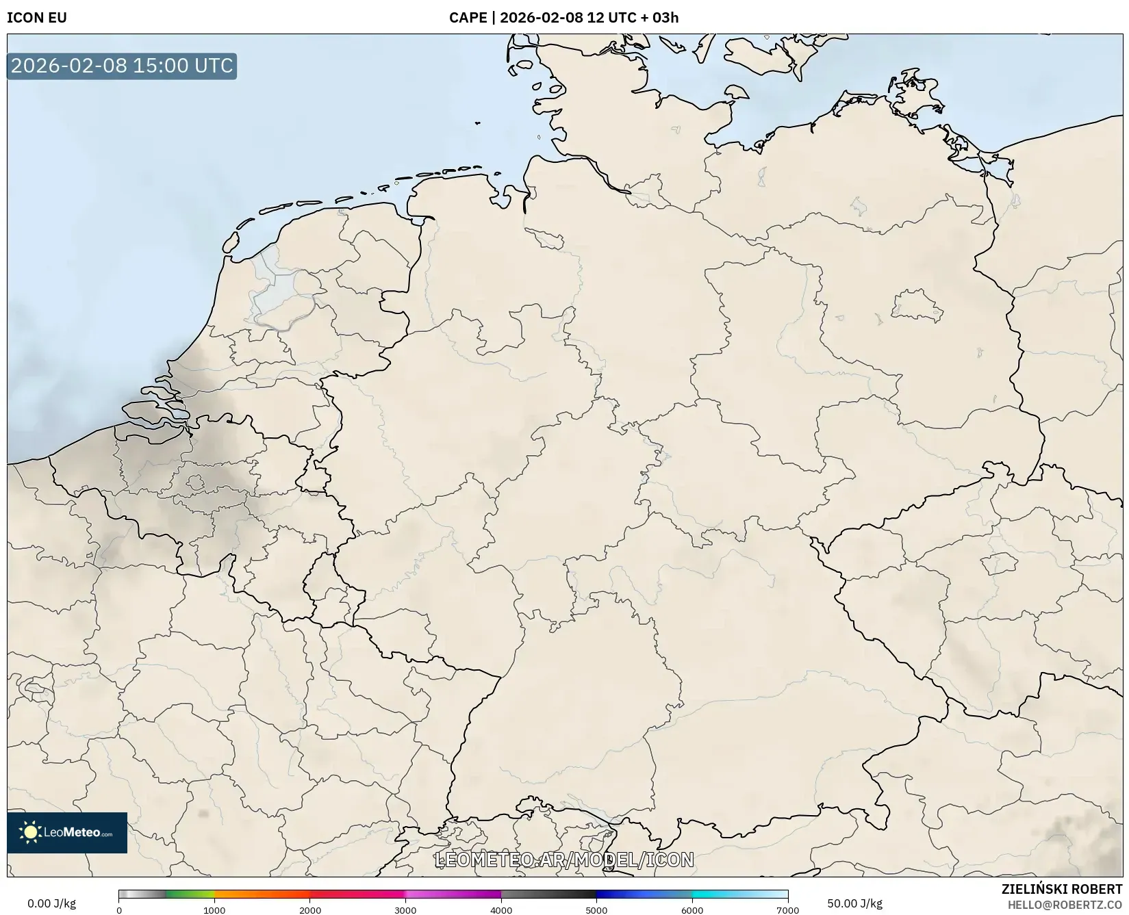 ICON model - Alemania, CAPE