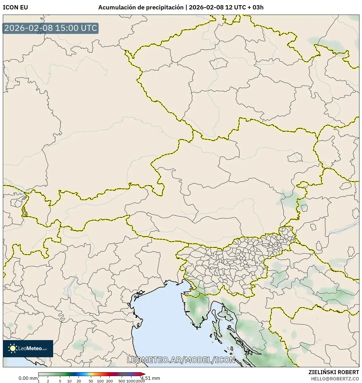 ICON model - Austria, Acumulación de precipitación
