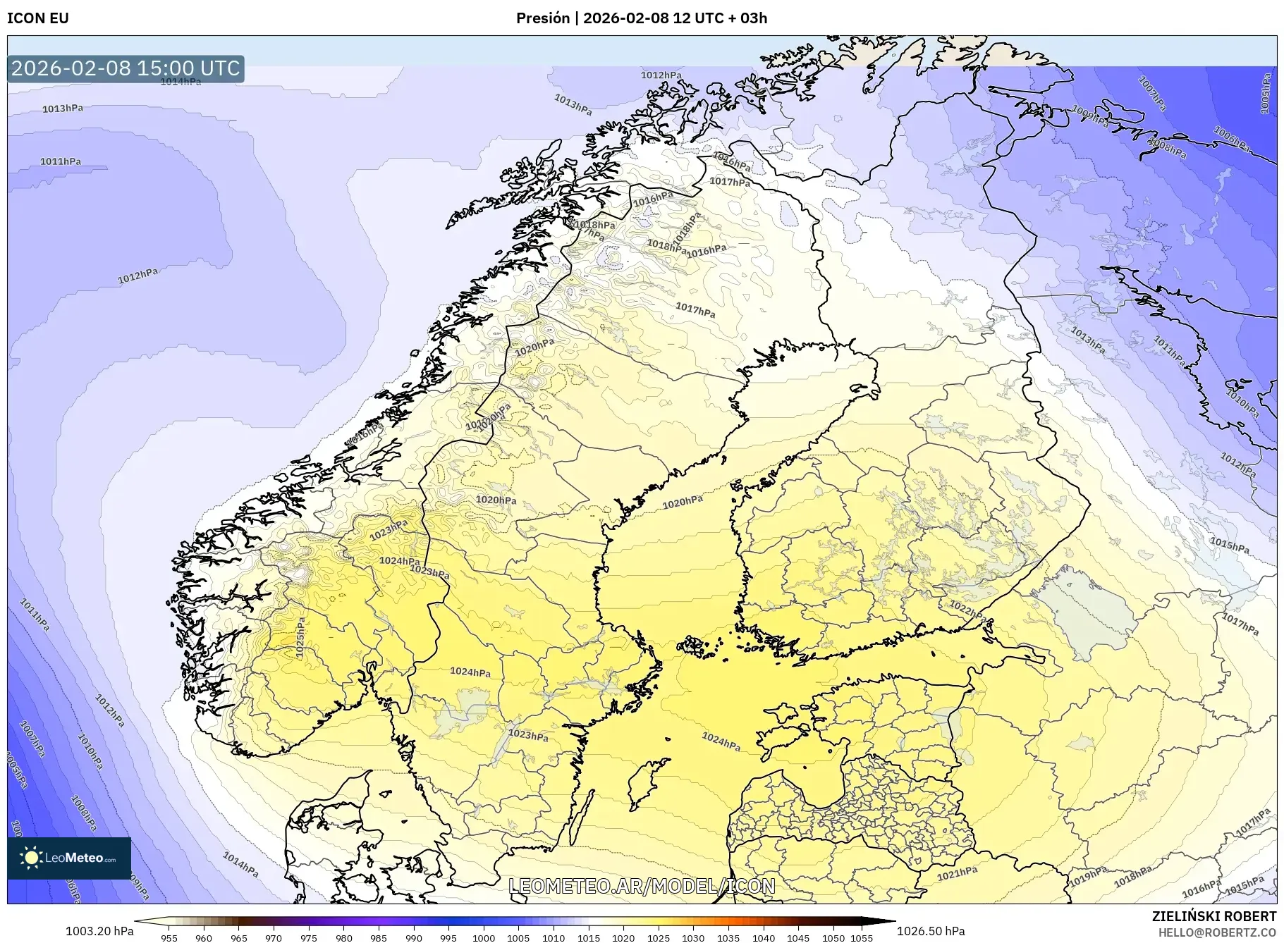 ICON model - Escandinavia, Presión