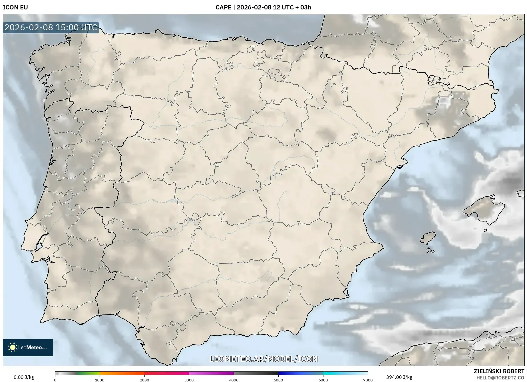 ICON model - España, CAPE
