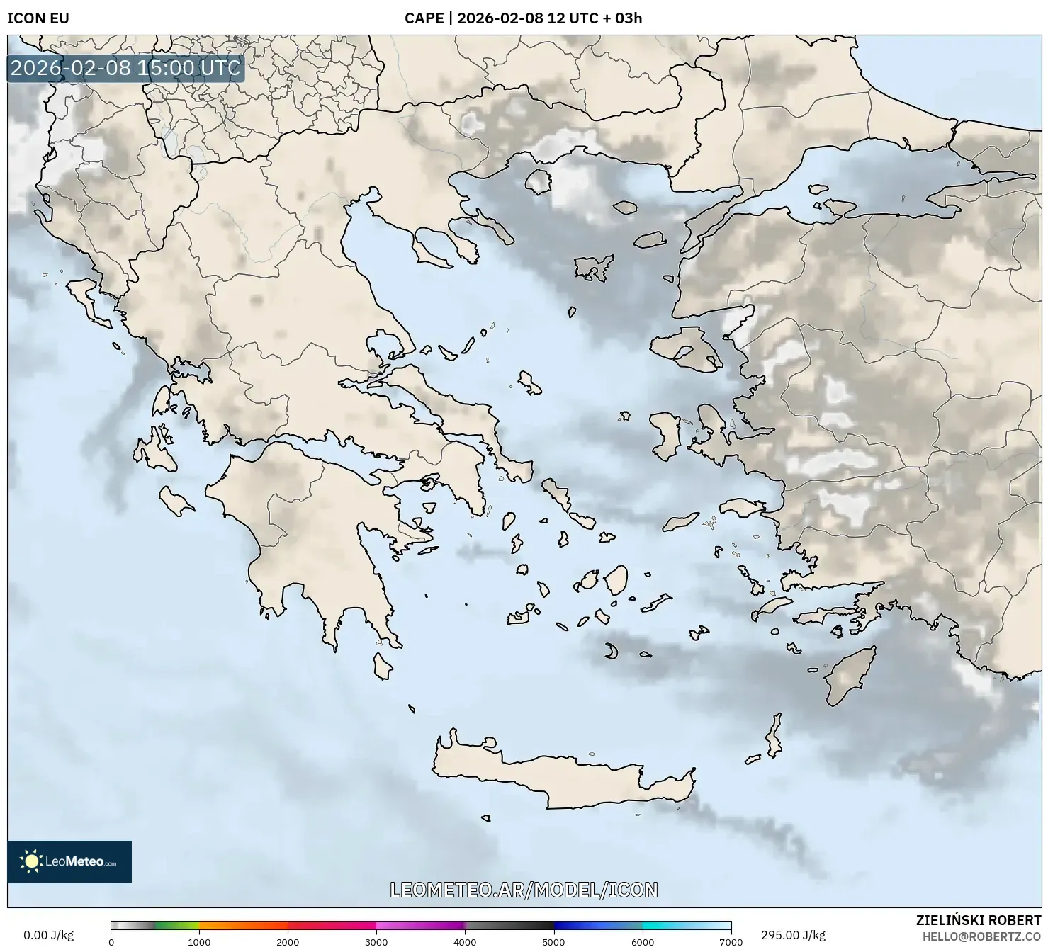 ICON model - Grecia, CAPE