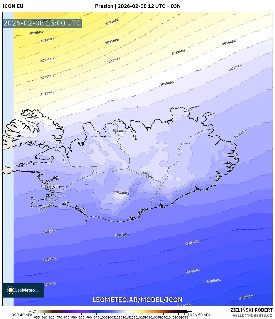 ICON model - Islandia, Presión