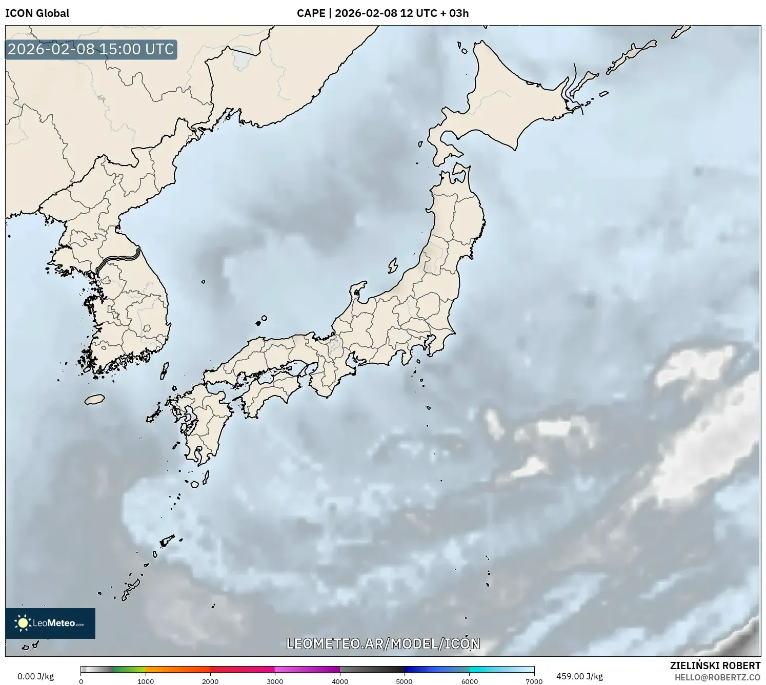 ICON model - Japón, CAPE