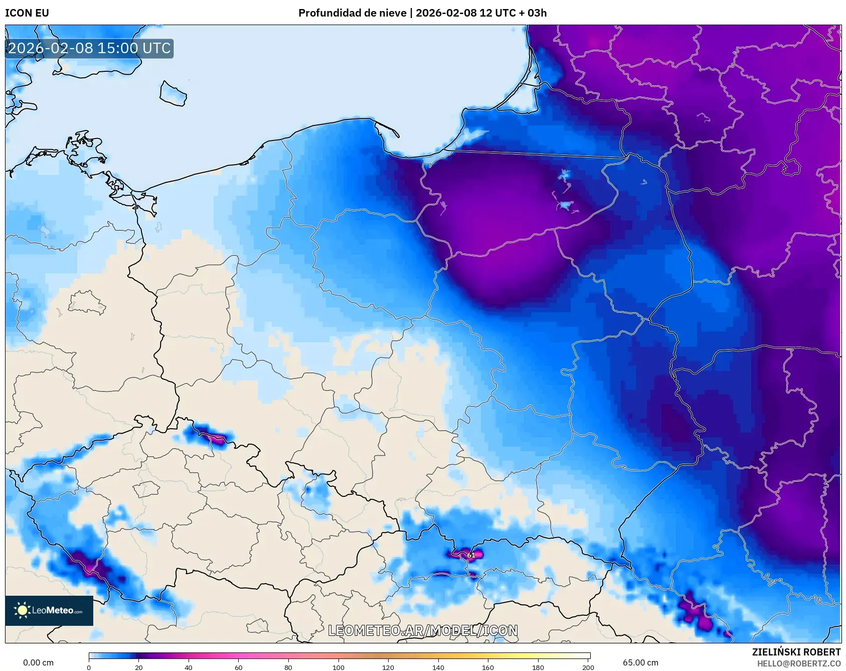 ICON model - Polonia, Profundidad de nieve