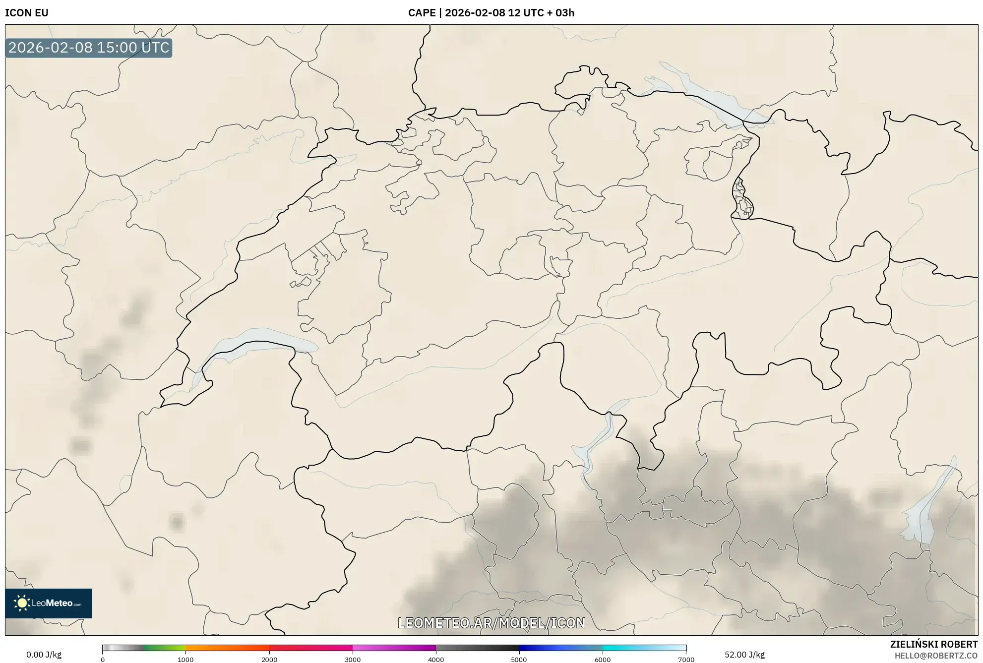 ICON model - Suiza, CAPE