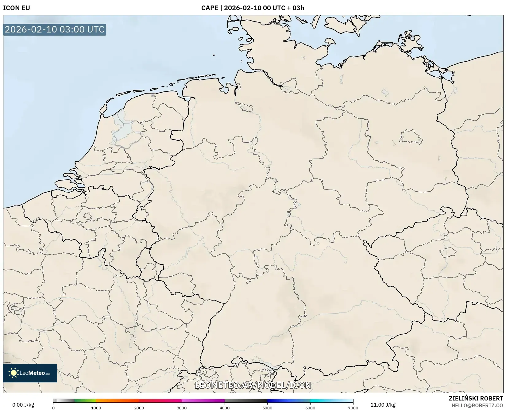 ICON model - Alemania, CAPE