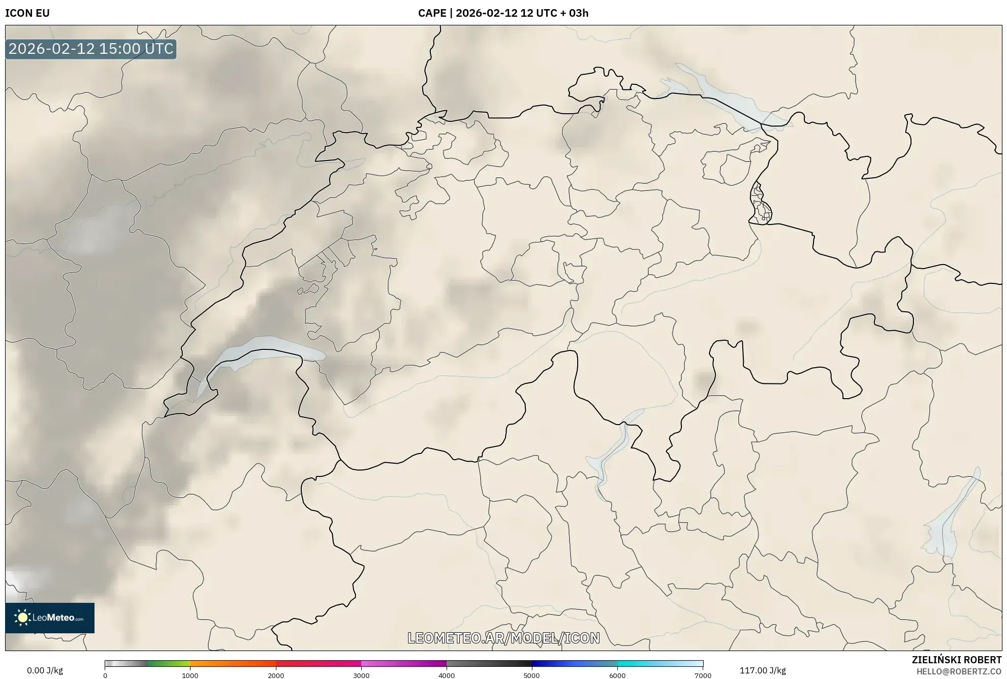 ICON model - Suiza, CAPE