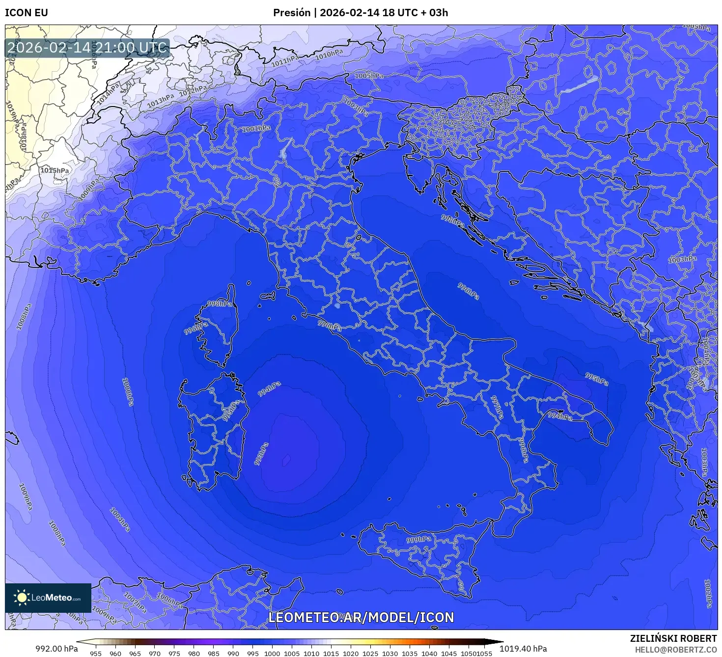 ICON model - Italia, Presión