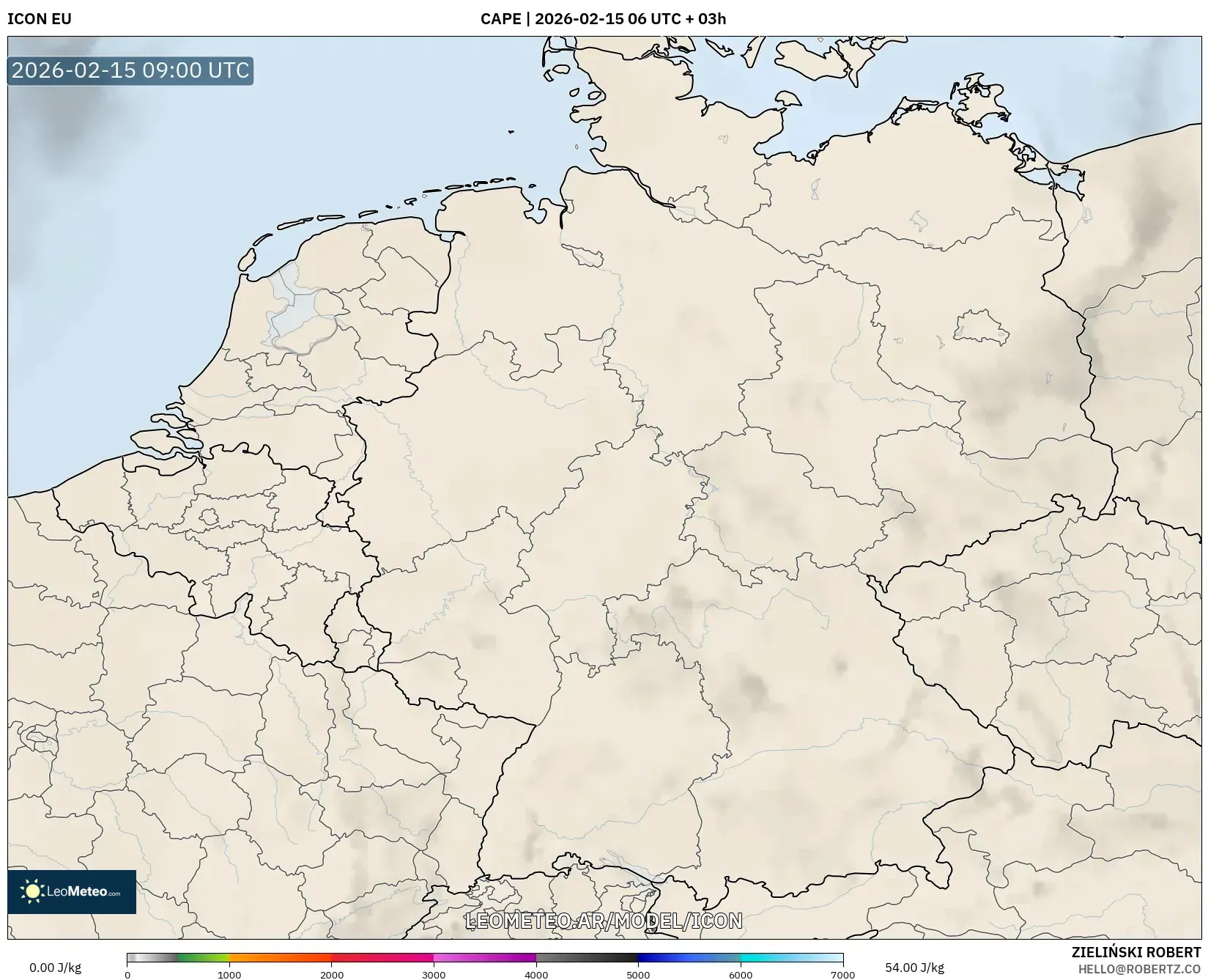 ICON model - Alemania, CAPE