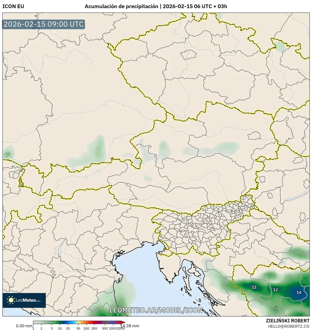 ICON model - Austria, Acumulación de precipitación