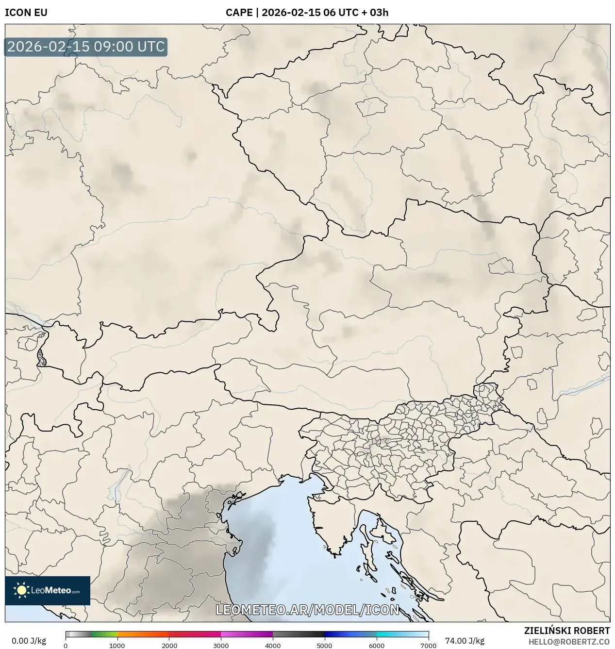 ICON model - Austria, CAPE