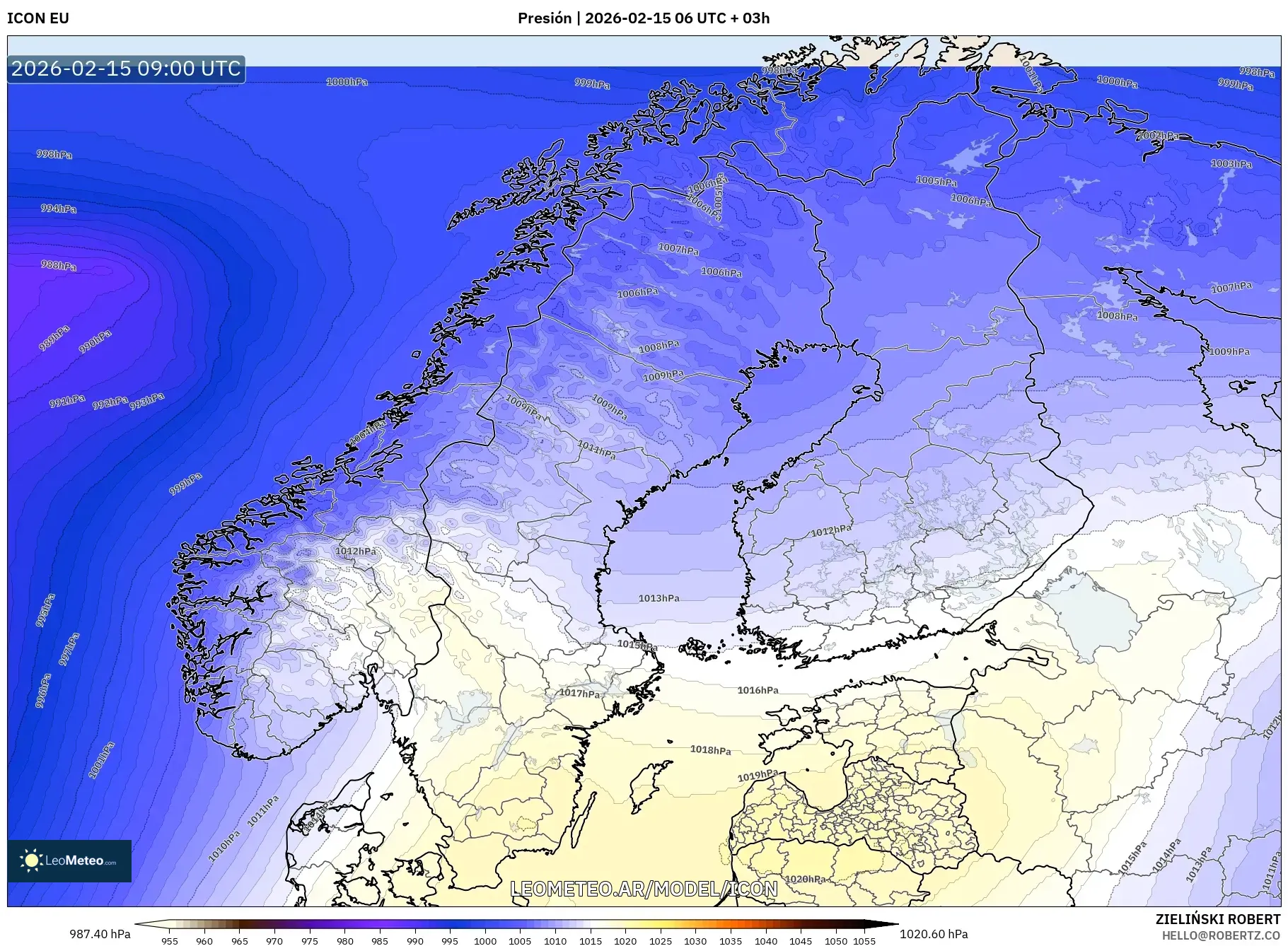 ICON model - Escandinavia, Presión