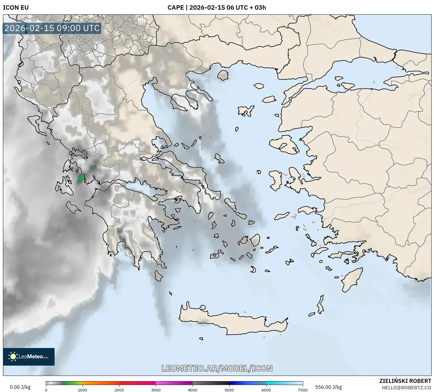 ICON model - Grecia, CAPE