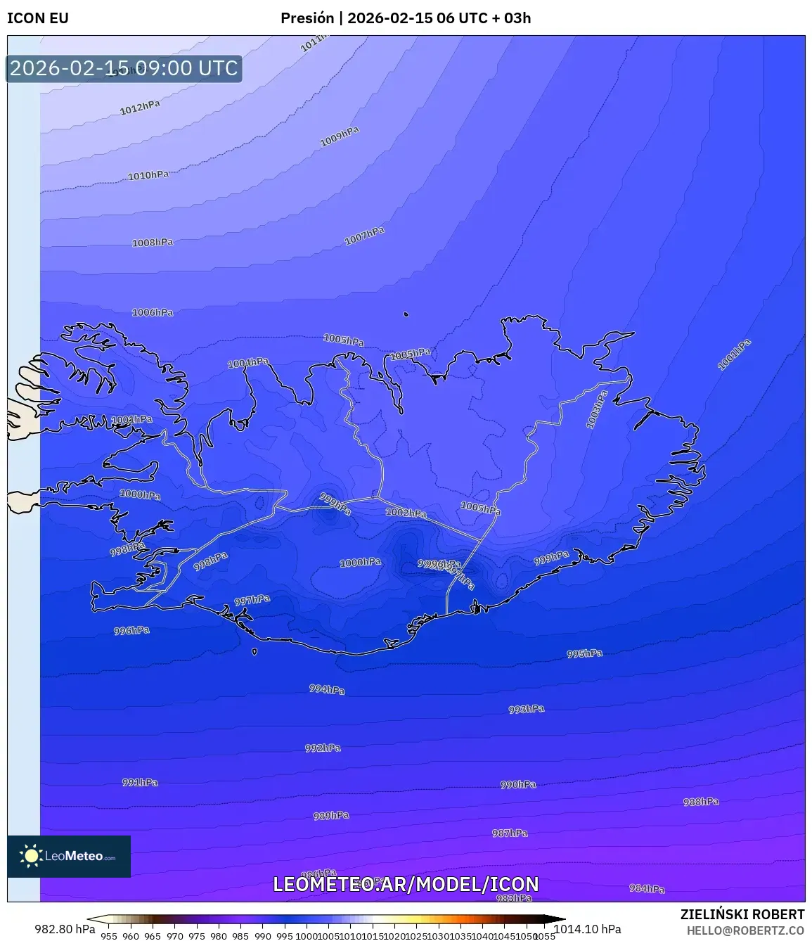 ICON model - Islandia, Presión