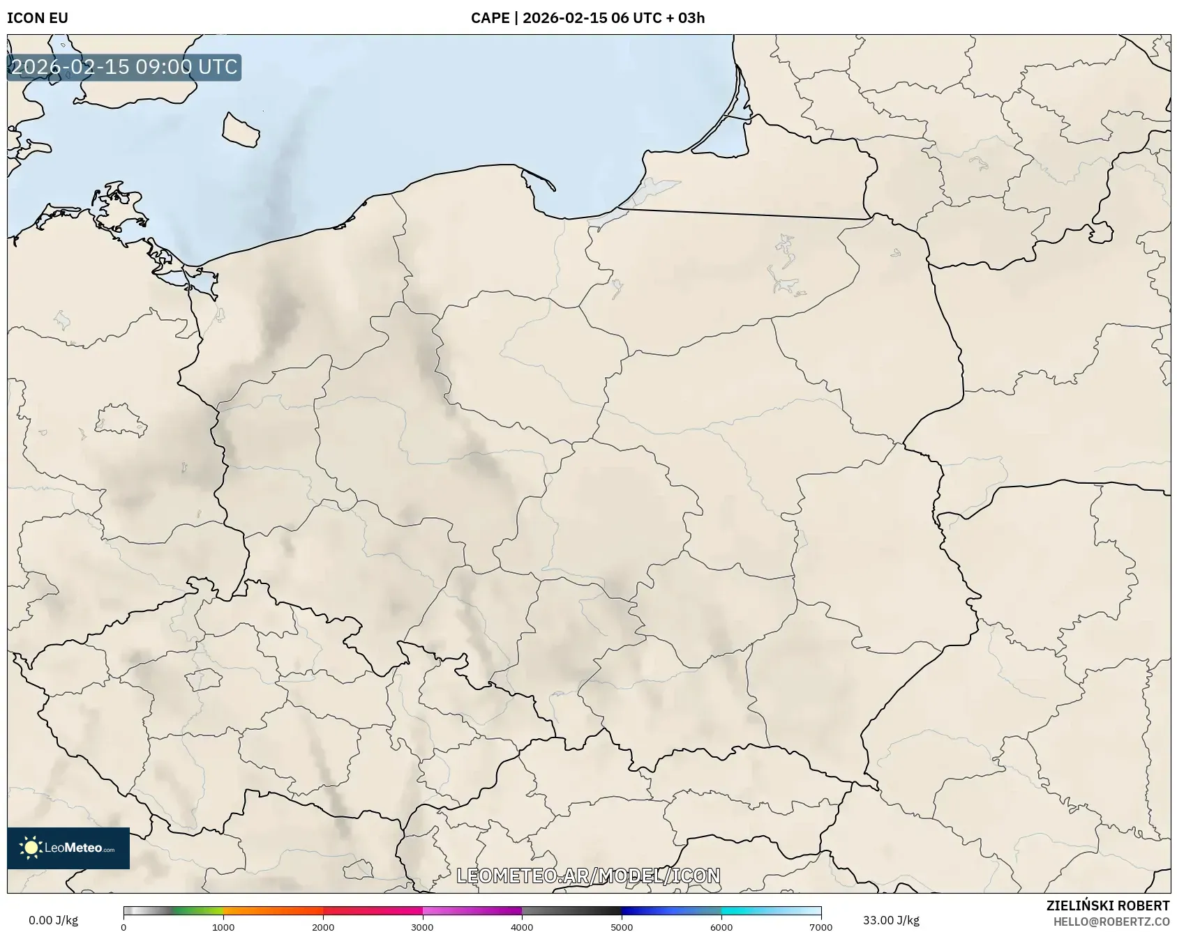 ICON model - Polonia, CAPE