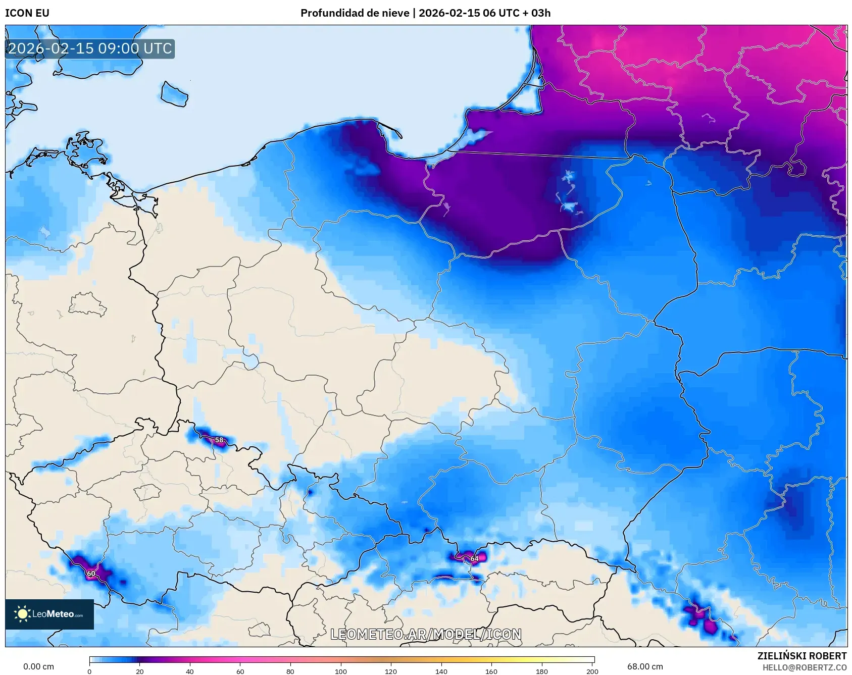 ICON model - Polonia, Profundidad de nieve