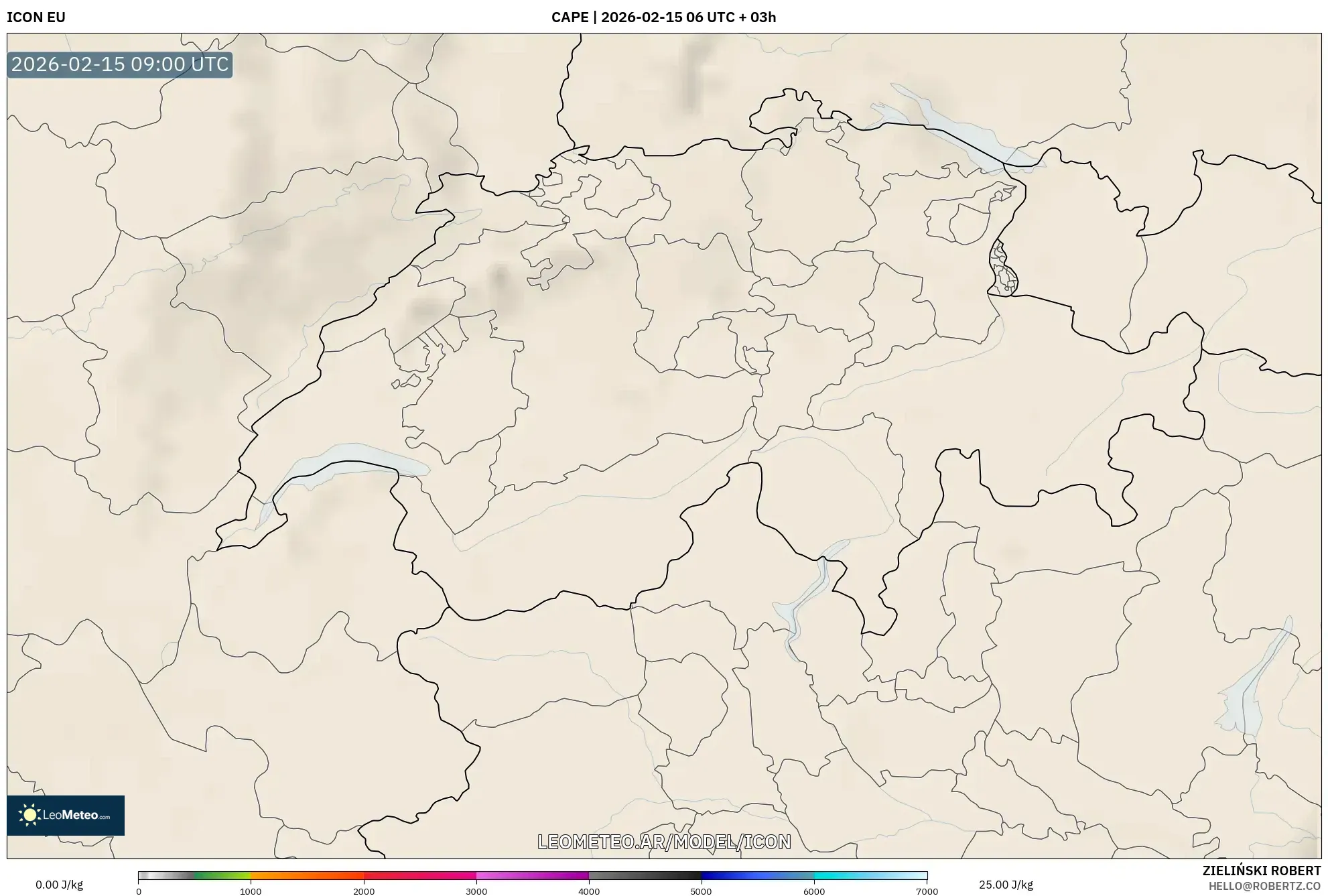 ICON model - Suiza, CAPE