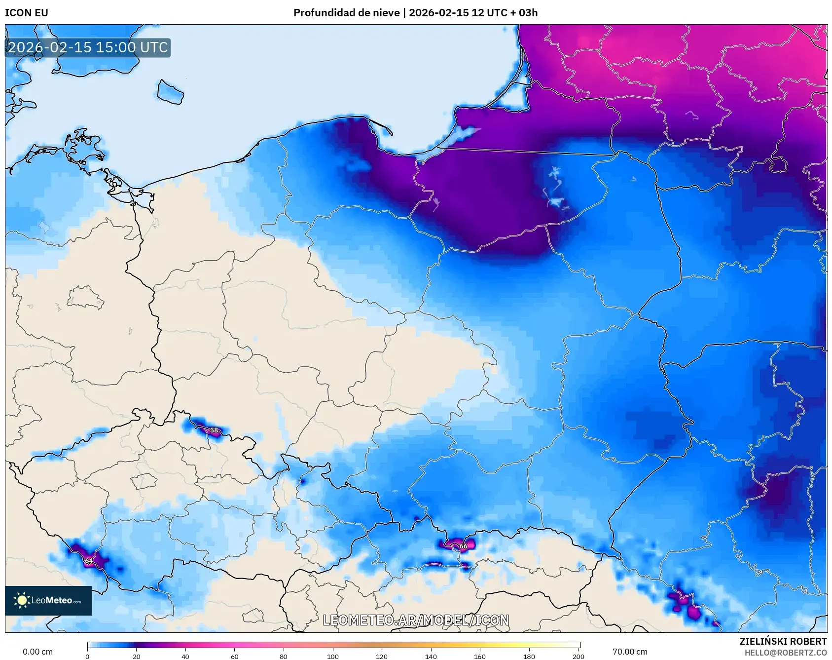 ICON model - Polonia, Profundidad de nieve