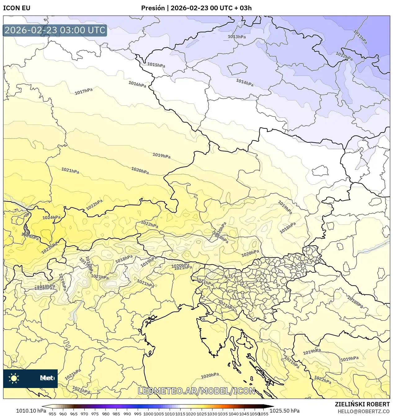 ICON model - Austria, Ciśnienie