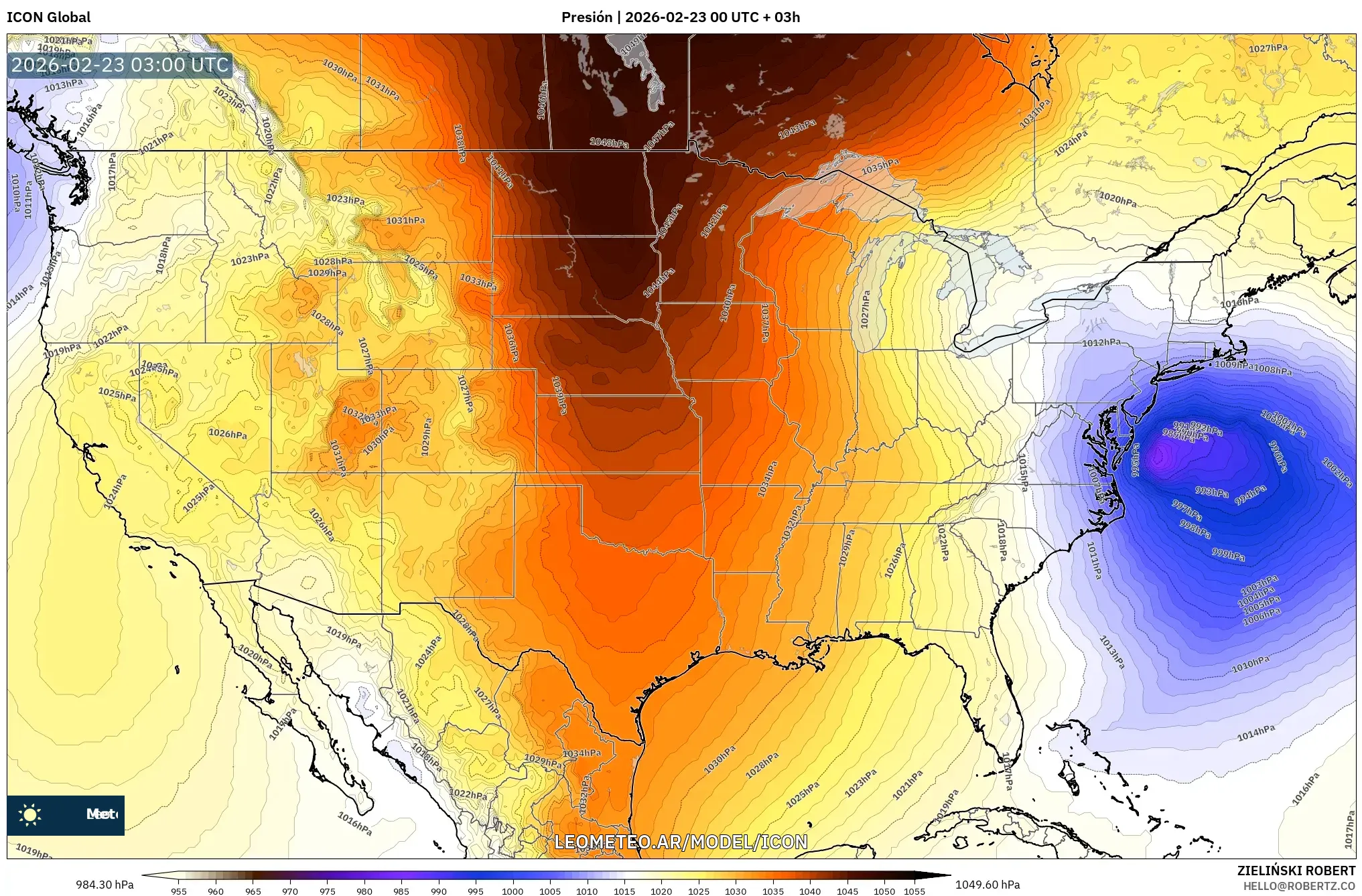ICON model - Stany Zjednoczone, Ciśnienie