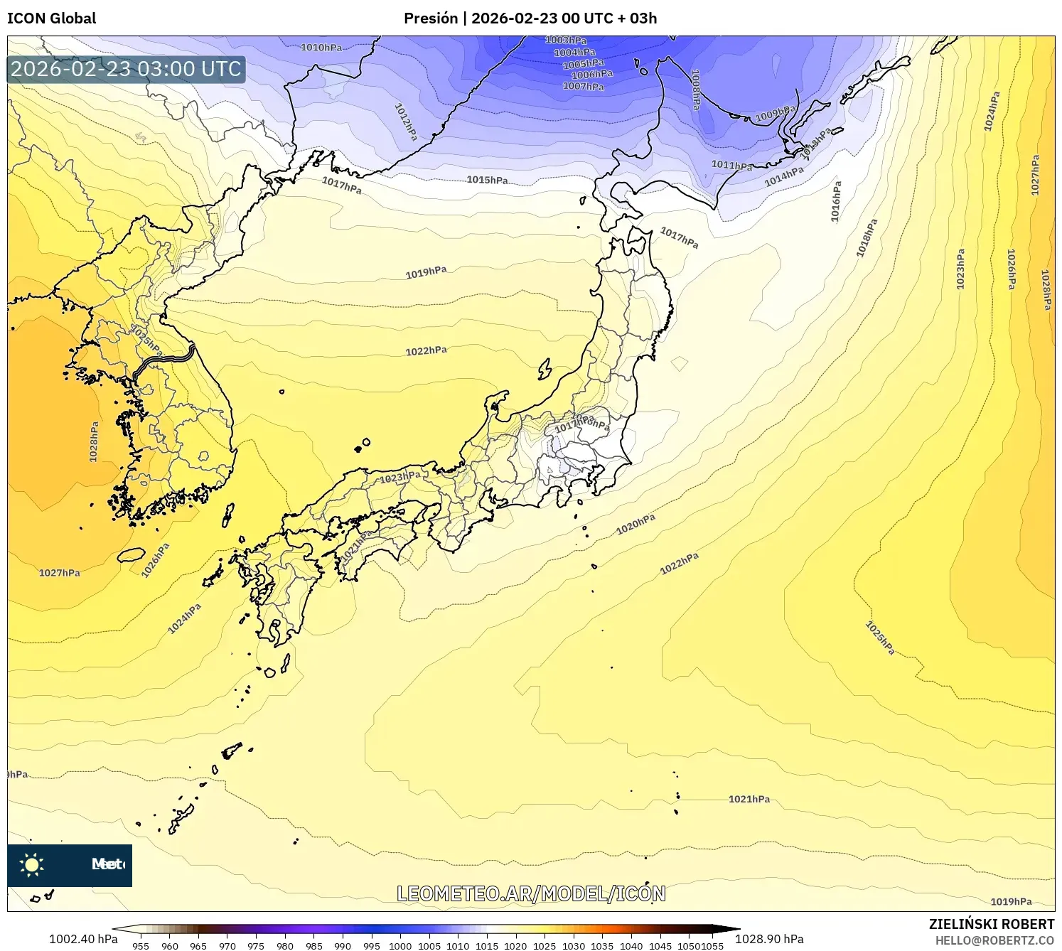 ICON model - Japonia, Ciśnienie