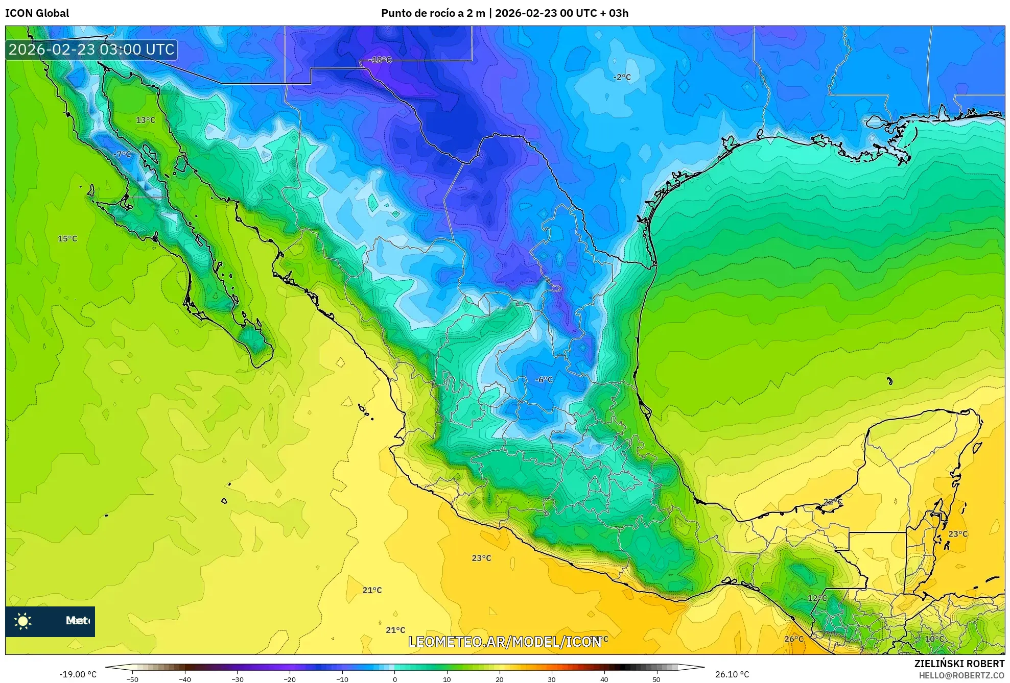 ICON model - Meksyk, Punkt rosy na 2 m