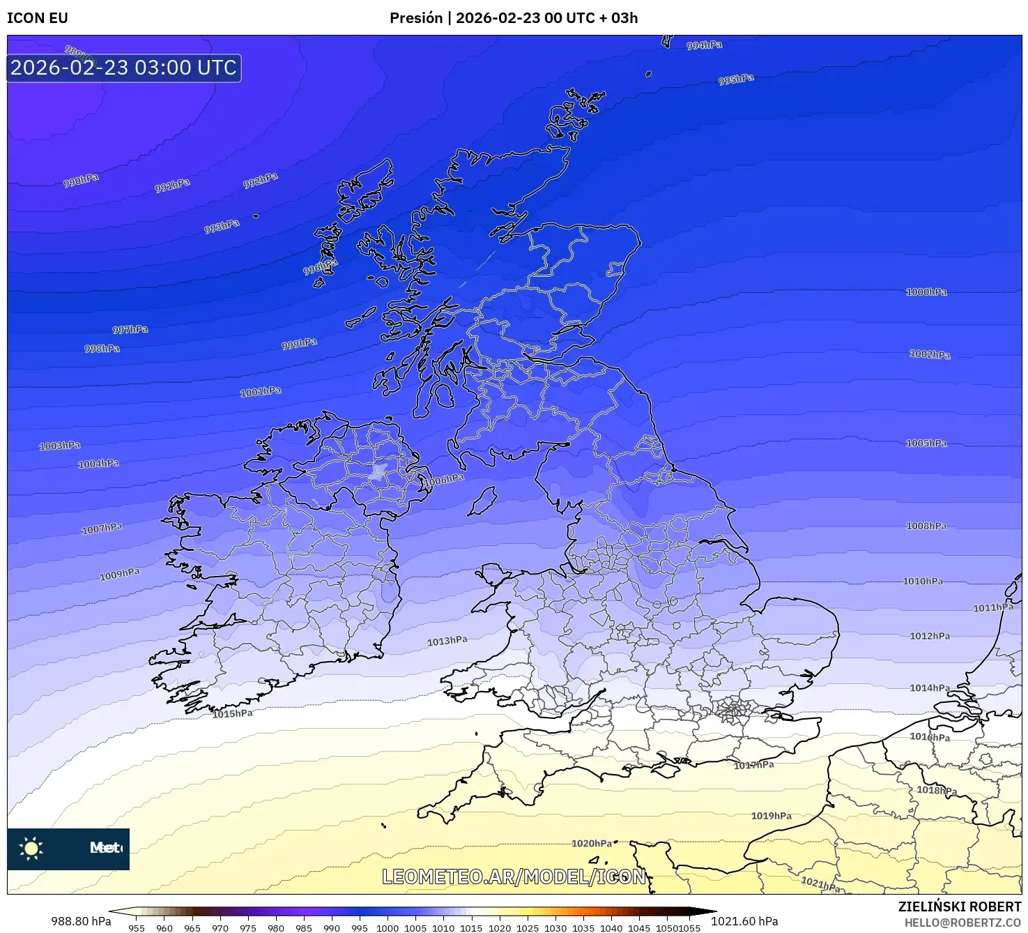 ICON model - Wielka Brytania, Ciśnienie