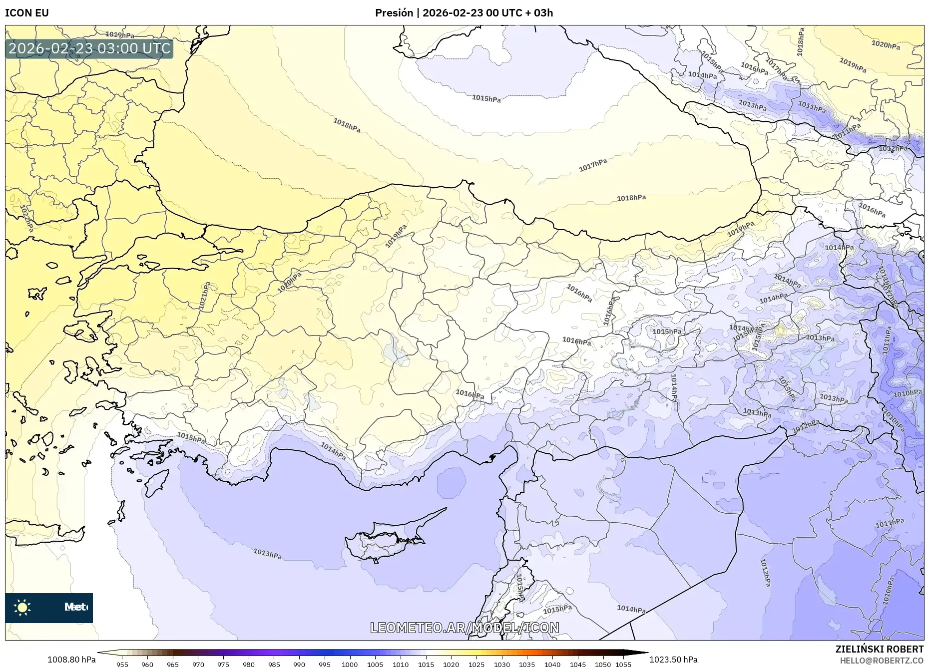 ICON model - Turcja, Ciśnienie