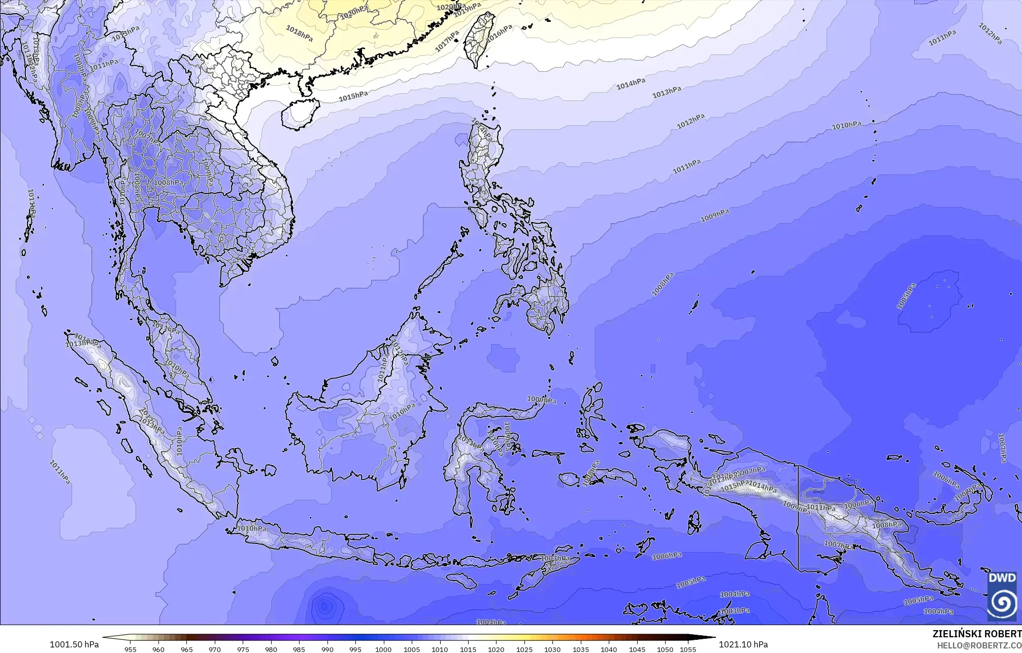 ICON modelo - Sudeste Asiático, Presión