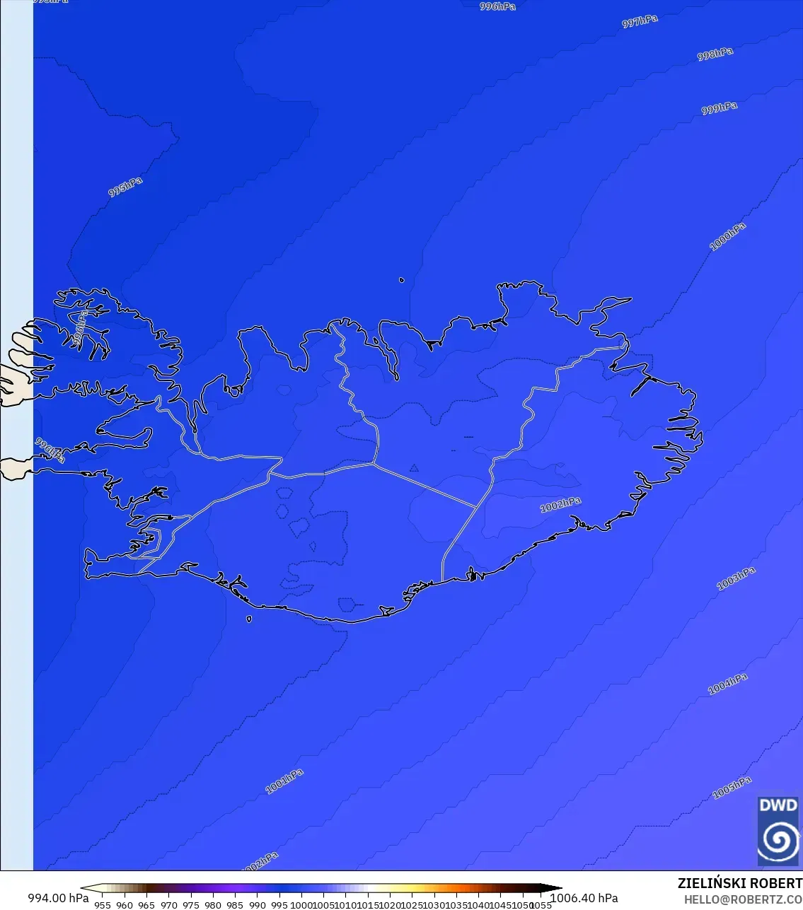 ICON modelo - Islandia, Presión