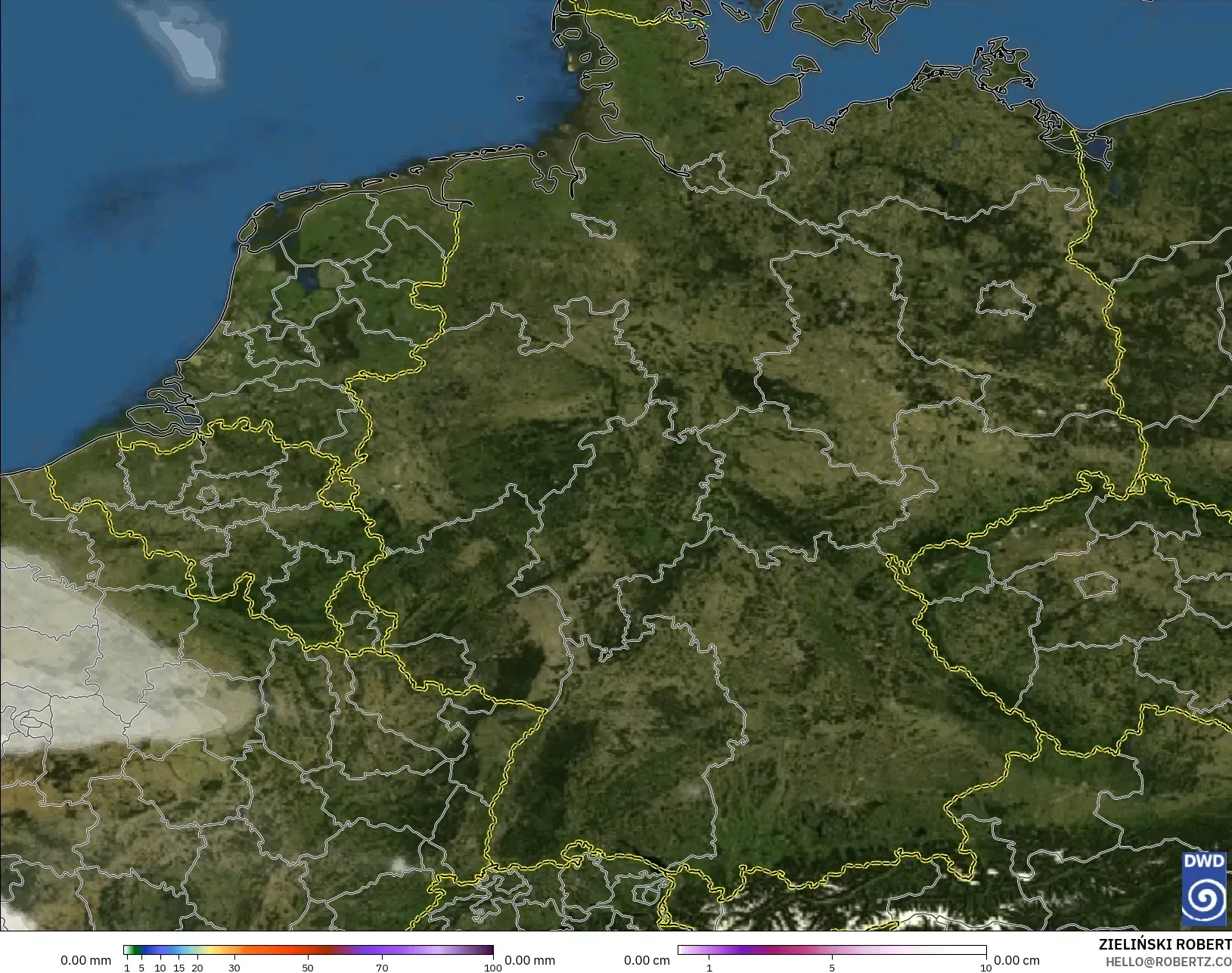 ICON modelo - Alemania, Precipitación, nubes y presión