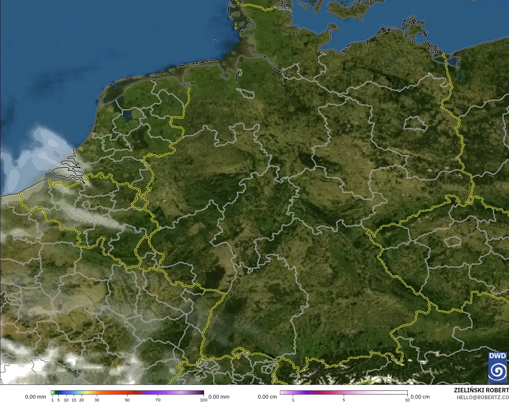 ICON modelo - Alemania, Precipitación, nubes y presión
