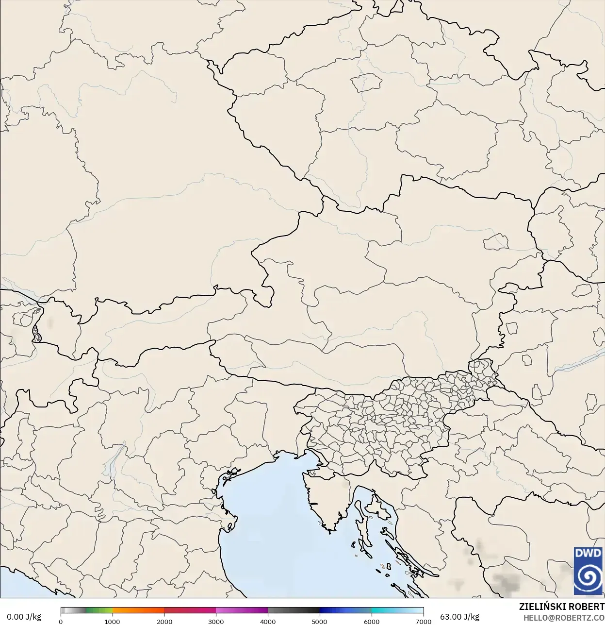 ICON modelo - Austria, CAPE