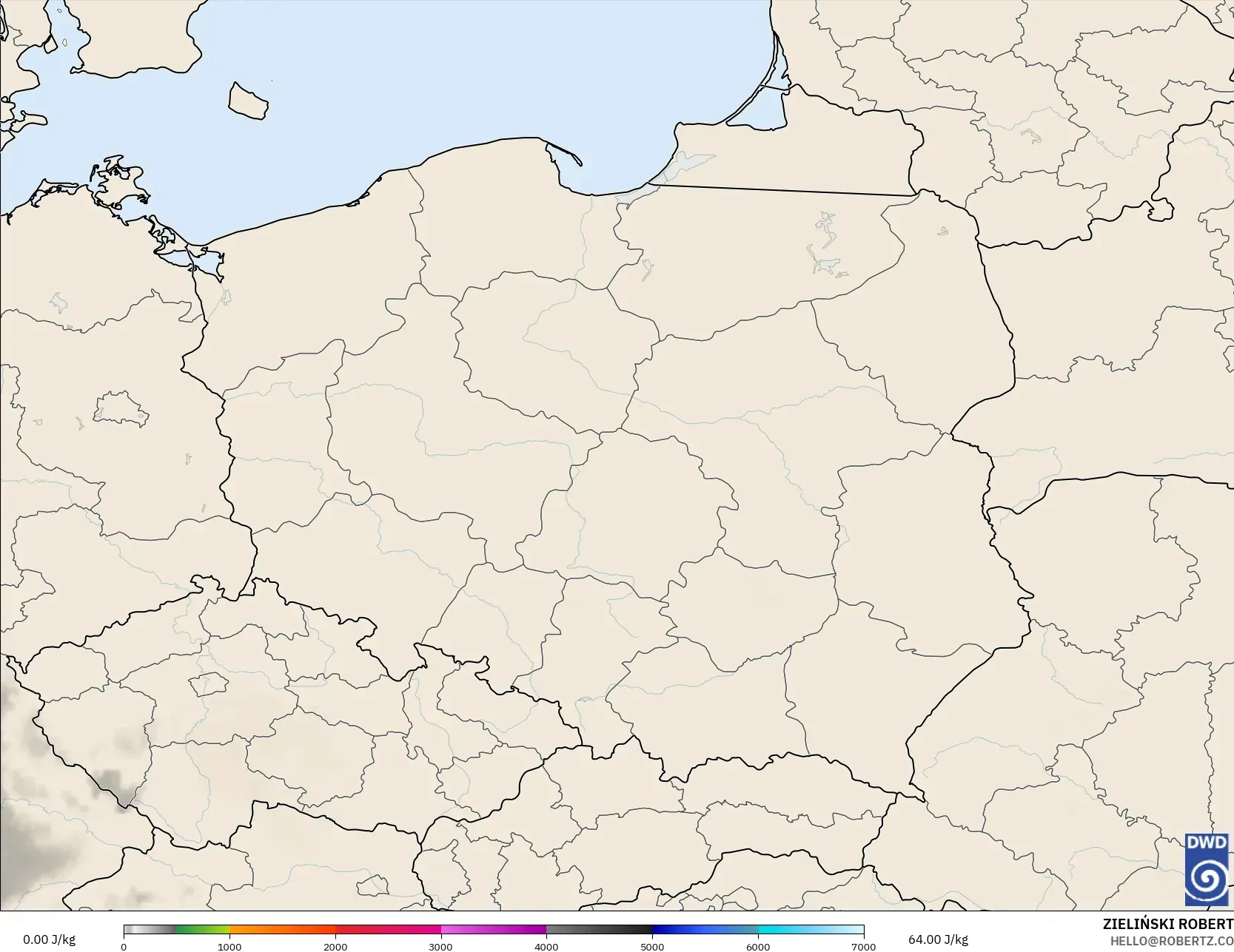 ICON modelo - Polonia, CAPE