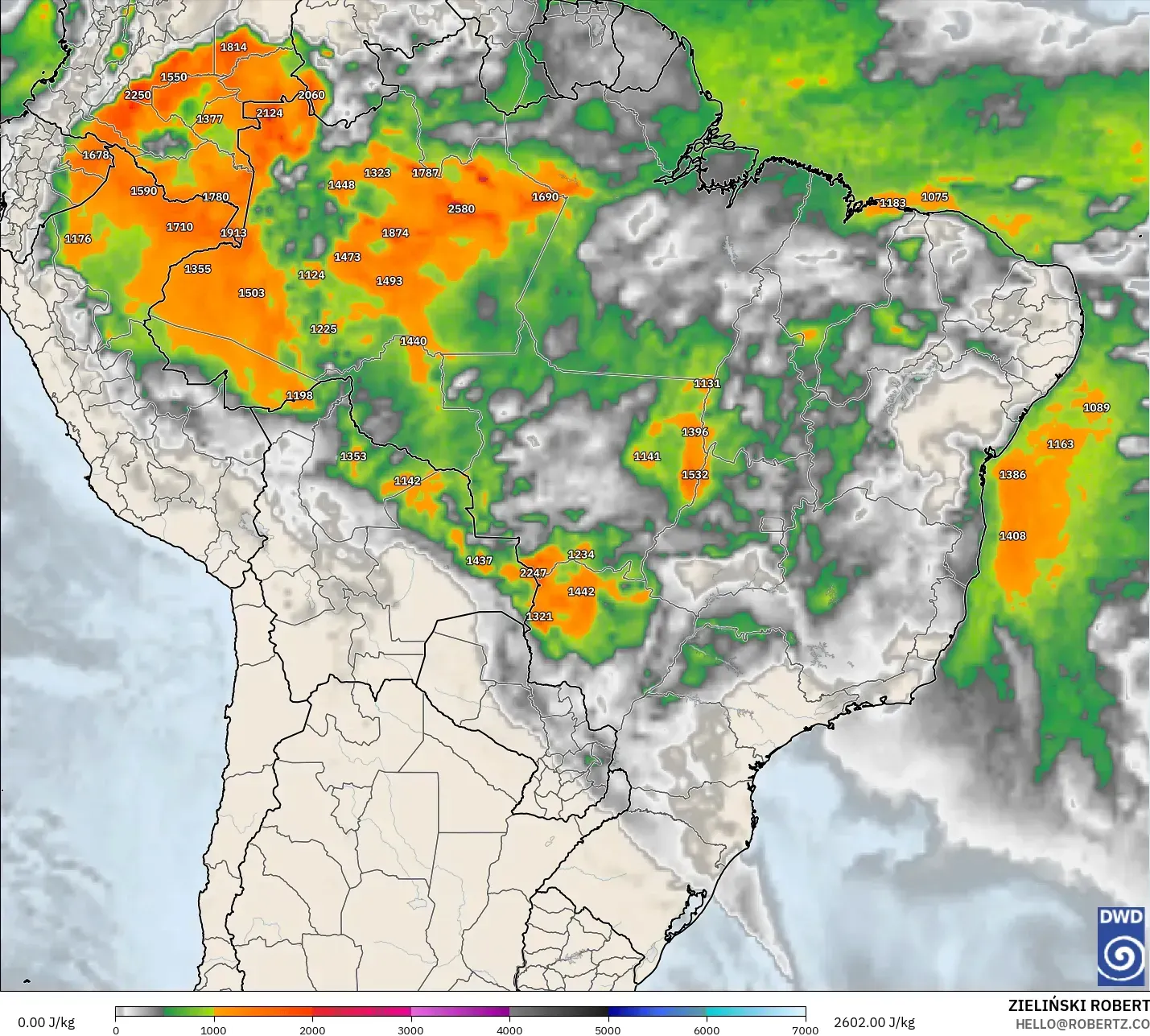 ICON modelo - Brasil, CAPE