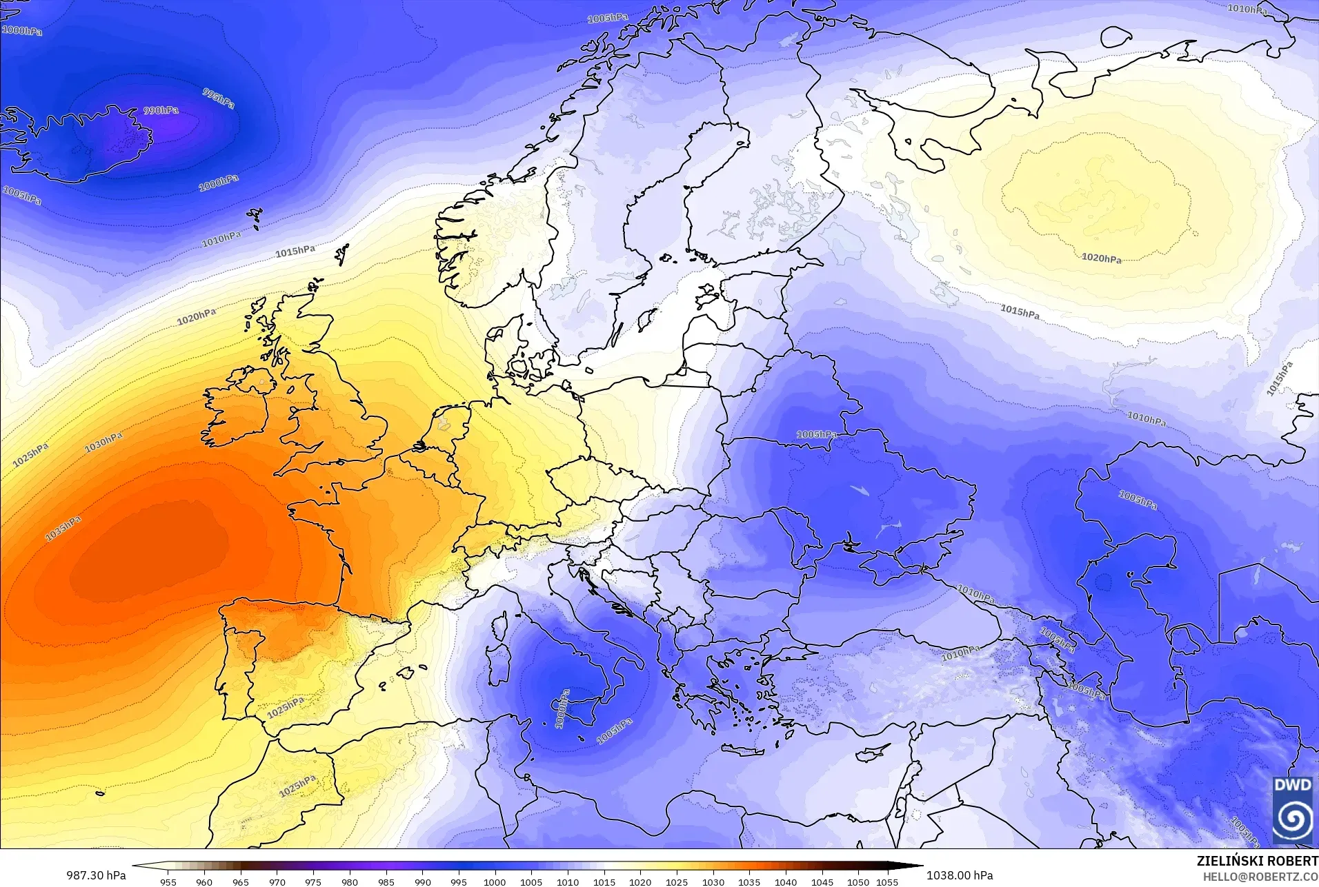 ICON modelo - Europa, Presión