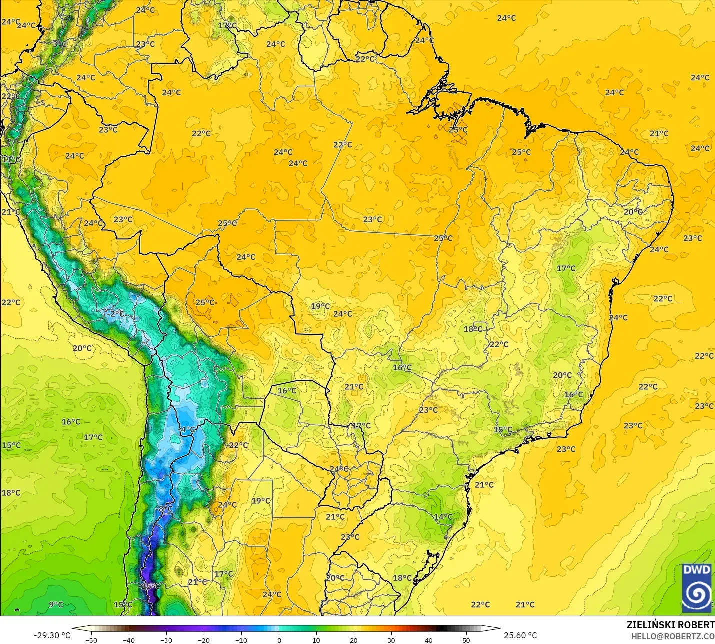 ICON modelo - Brasil, Punto de rocío a 2 m