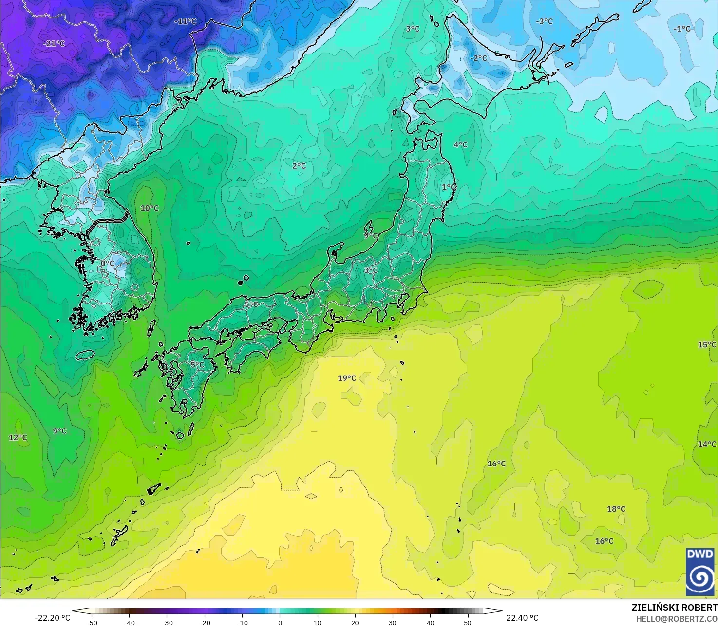 ICON modelo - Japón, Punto de rocío a 2 m