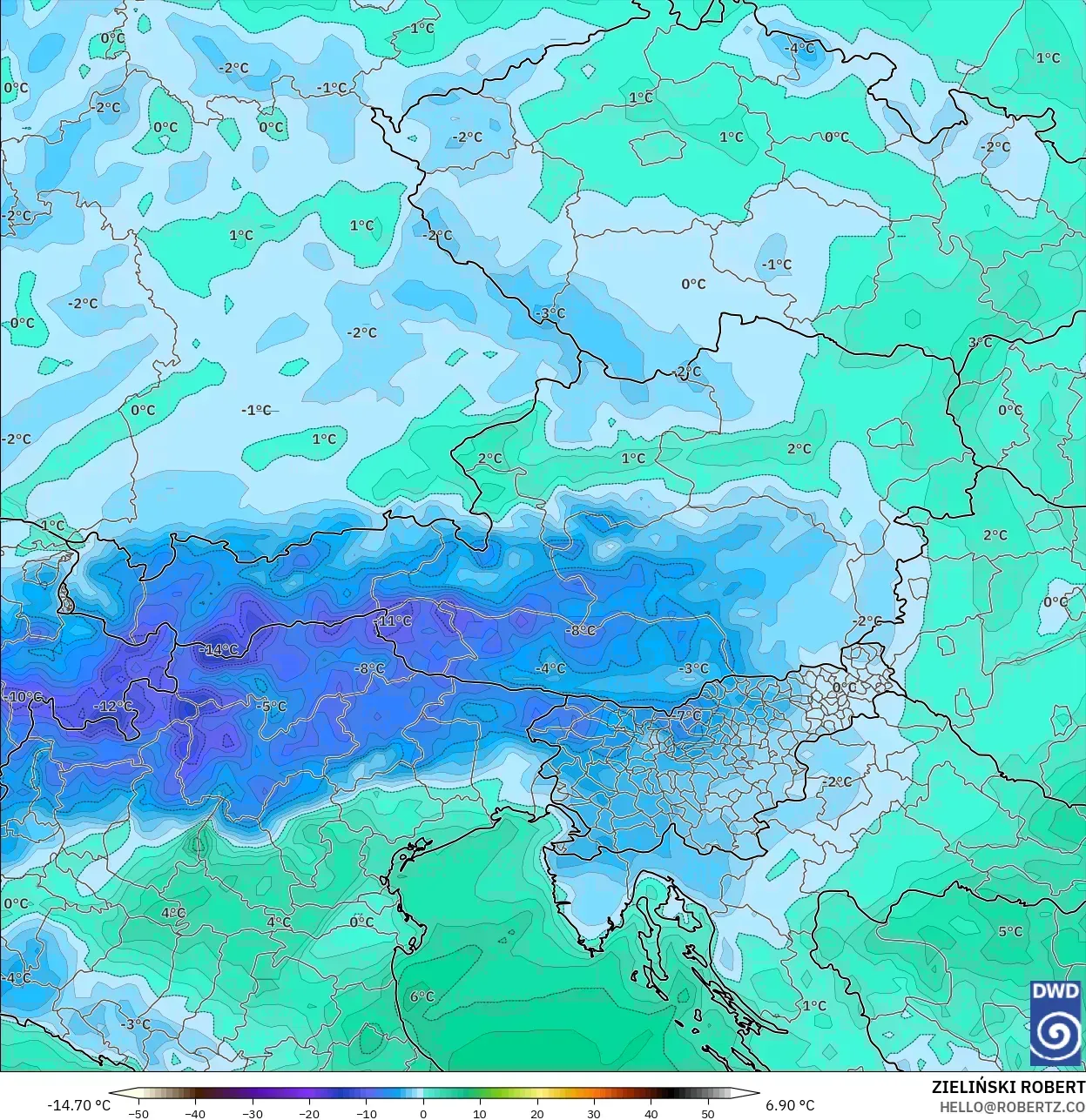 ICON modelo - Austria, Punto de rocío a 2 m