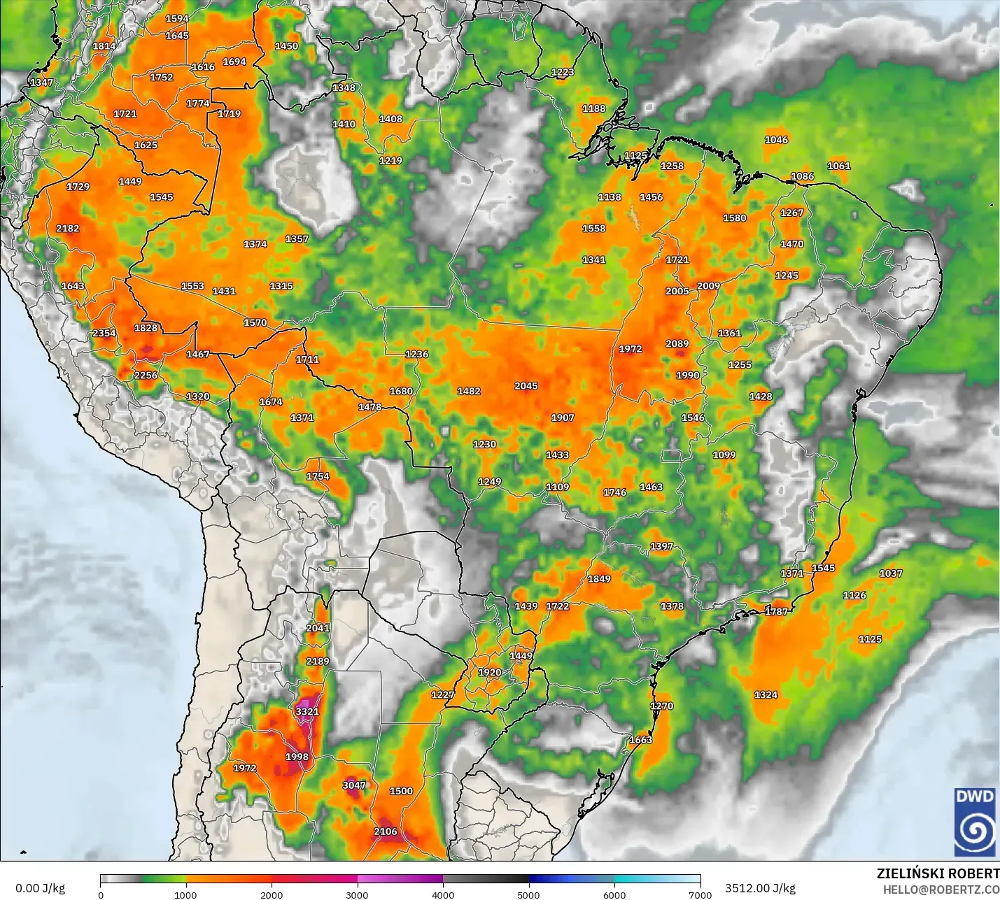 ICON modelo - Brasil, CAPE