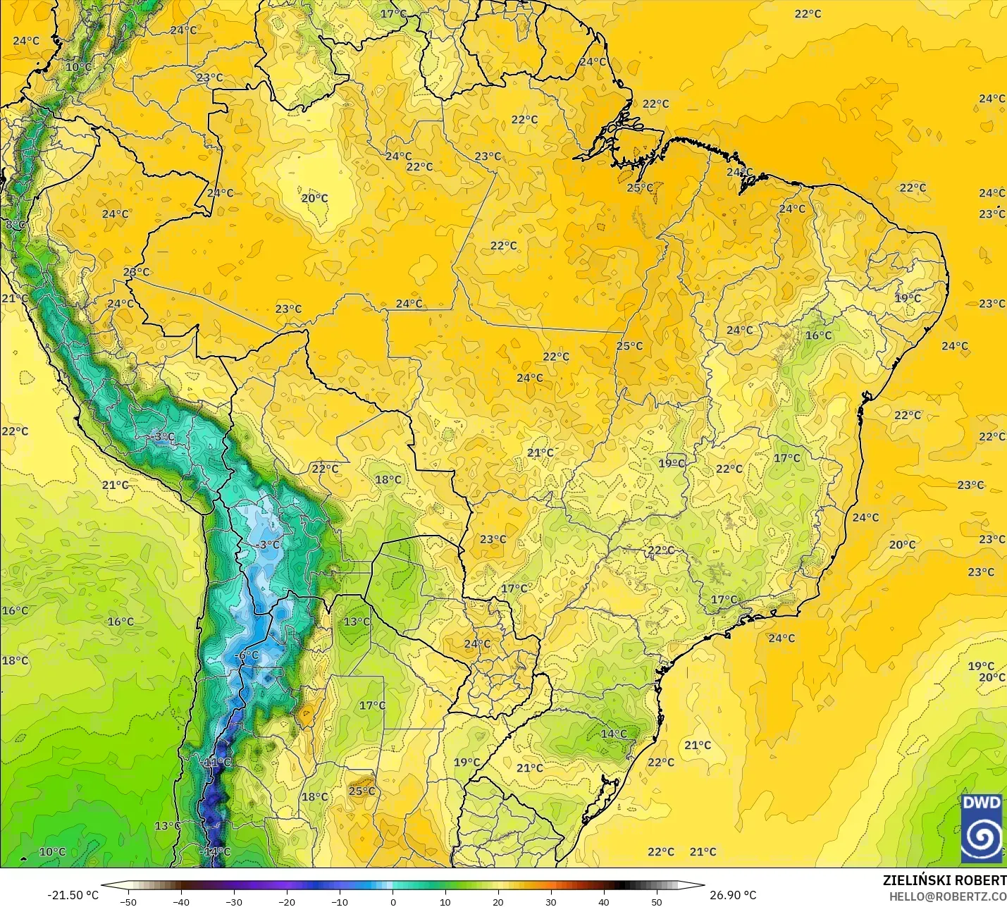 ICON modelo - Brasil, Punto de rocío a 2 m