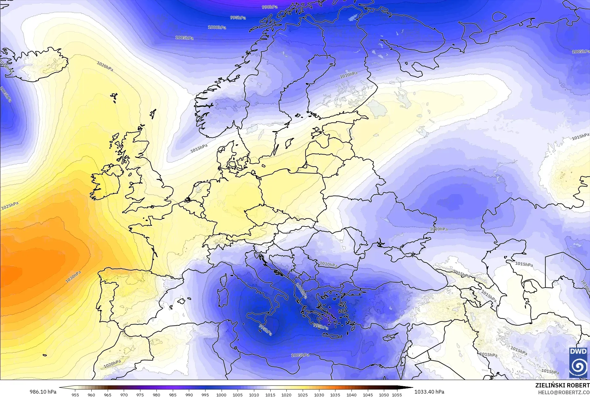 ICON modelo - Europa, Presión